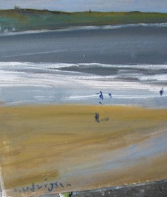 Whitby Beach, Aug 4, Original painting, Landscape, Seascape, Beach