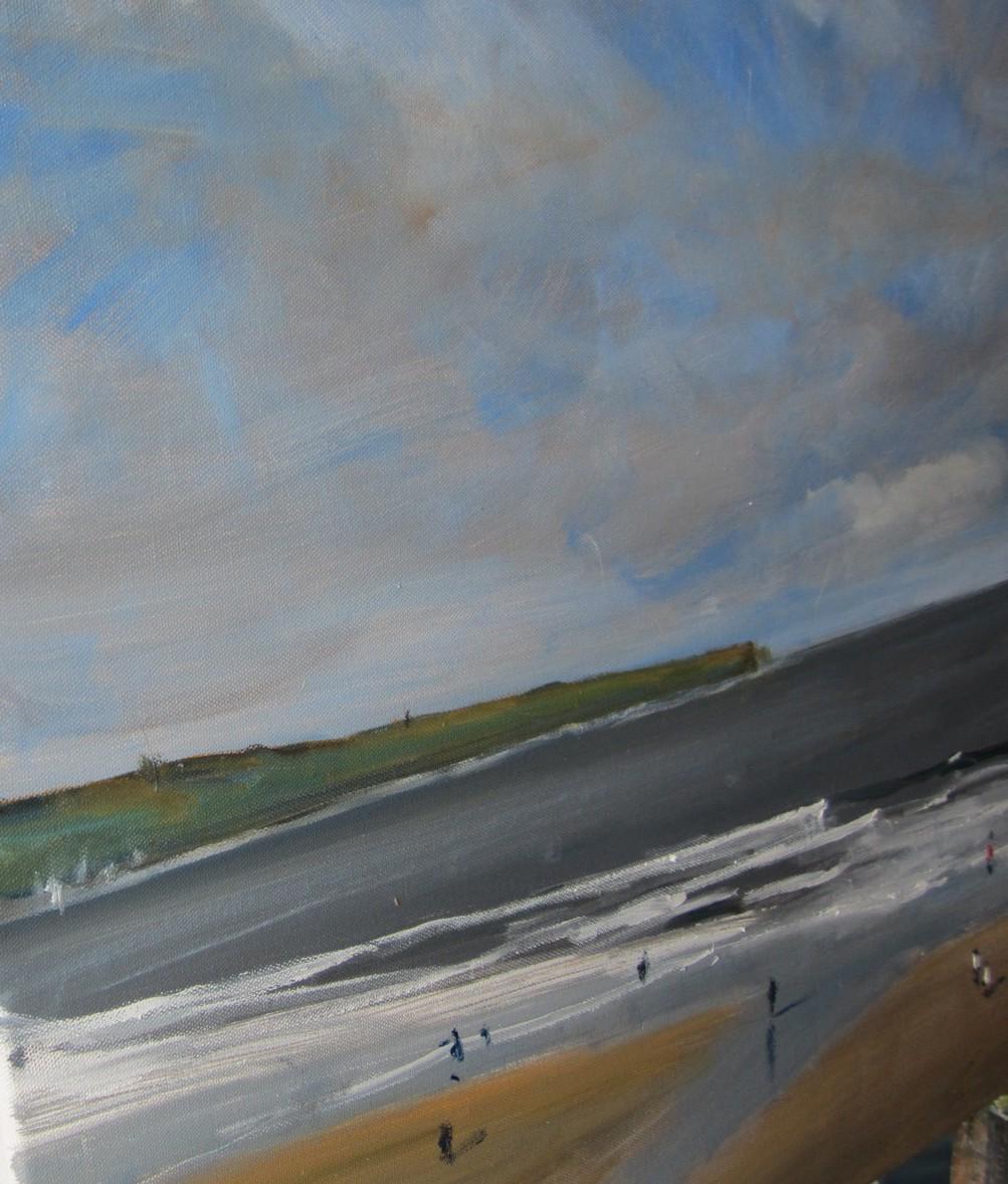Spiaggia di Whitby, 4 agosto, Quadro originale, Paesaggio, Paesaggio marino, Spiaggia in vendita 1