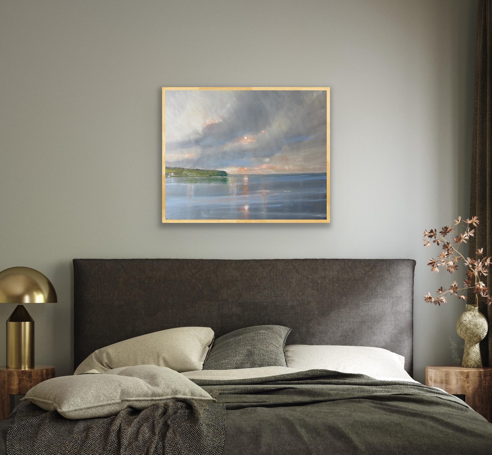 Nuvole di Whitby, Quadro originale, Paesaggio, Paesaggio marino, Spiaggia in vendita 2