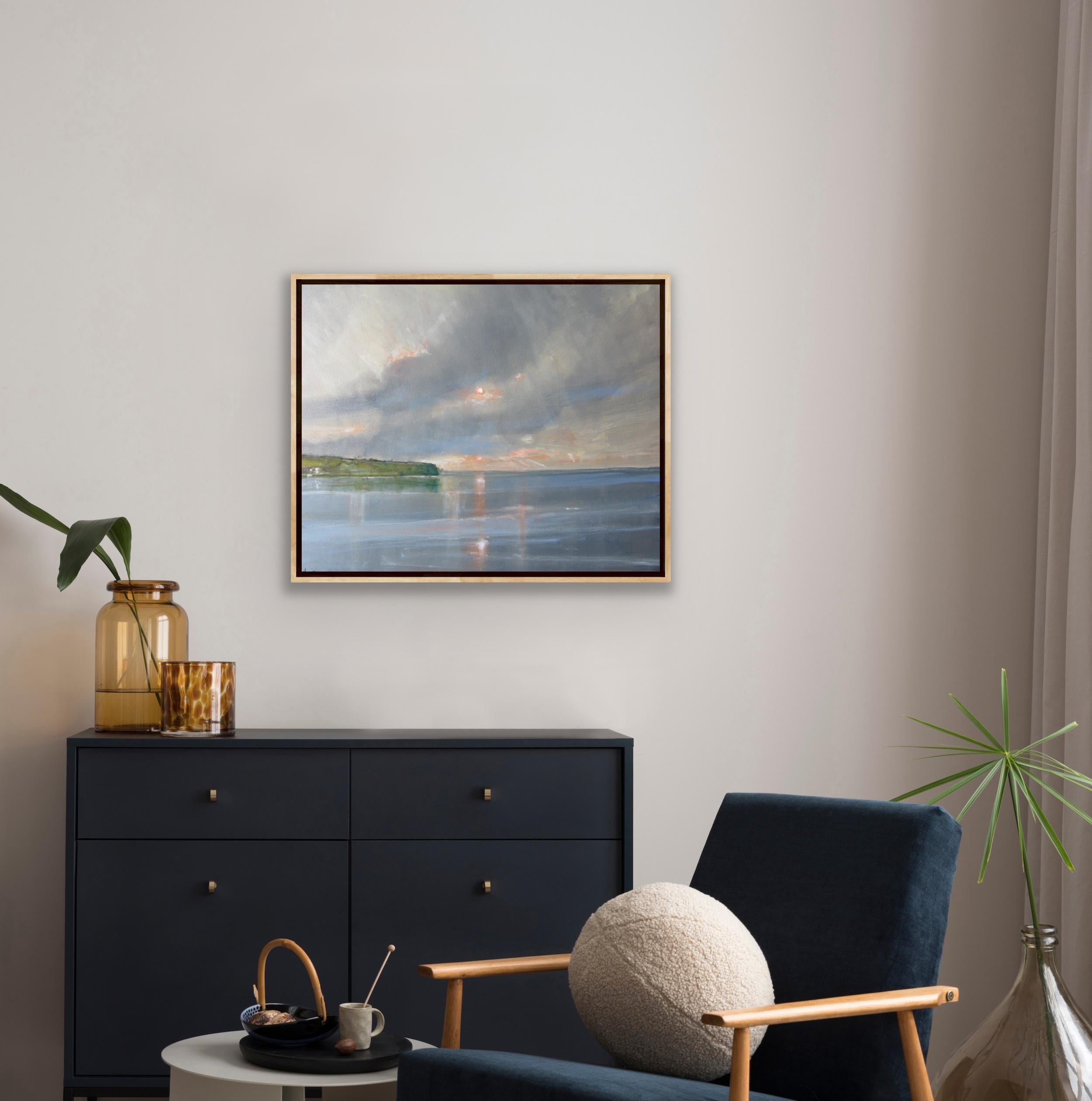 Nuvole di Whitby, Quadro originale, Paesaggio, Paesaggio marino, Spiaggia in vendita 3