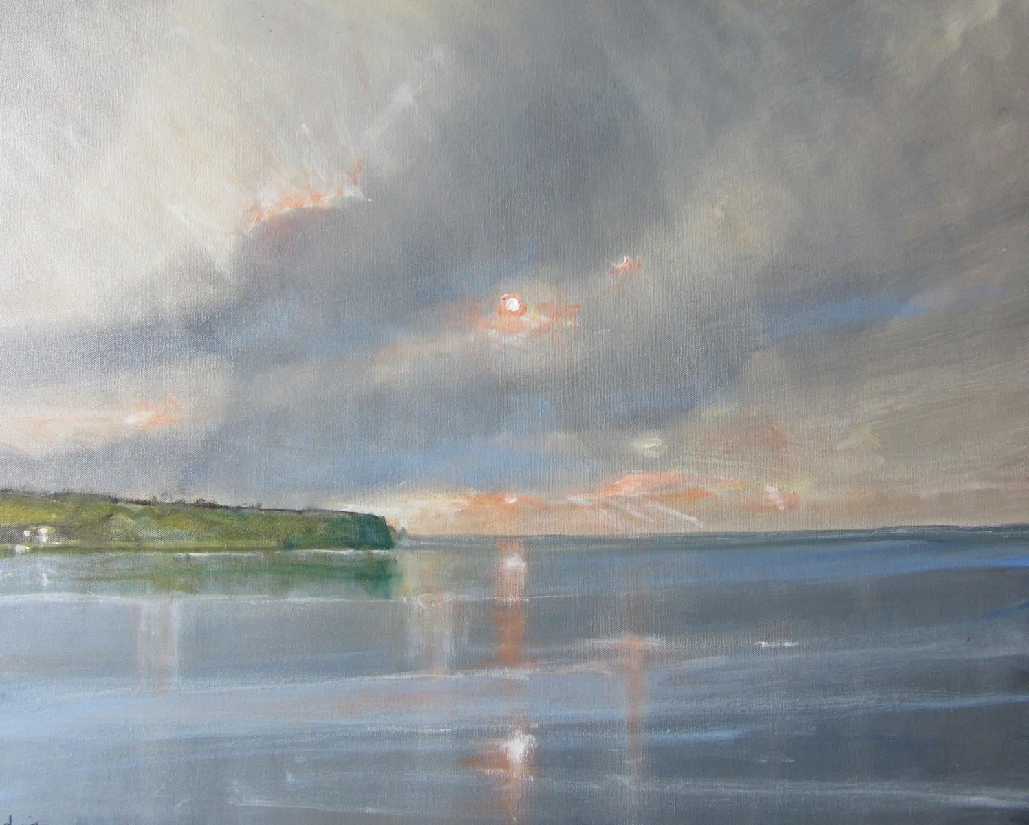 Landscape Painting di Malcom Ludvigsen - Nuvole di Whitby, Quadro originale, Paesaggio, Paesaggio marino, Spiaggia