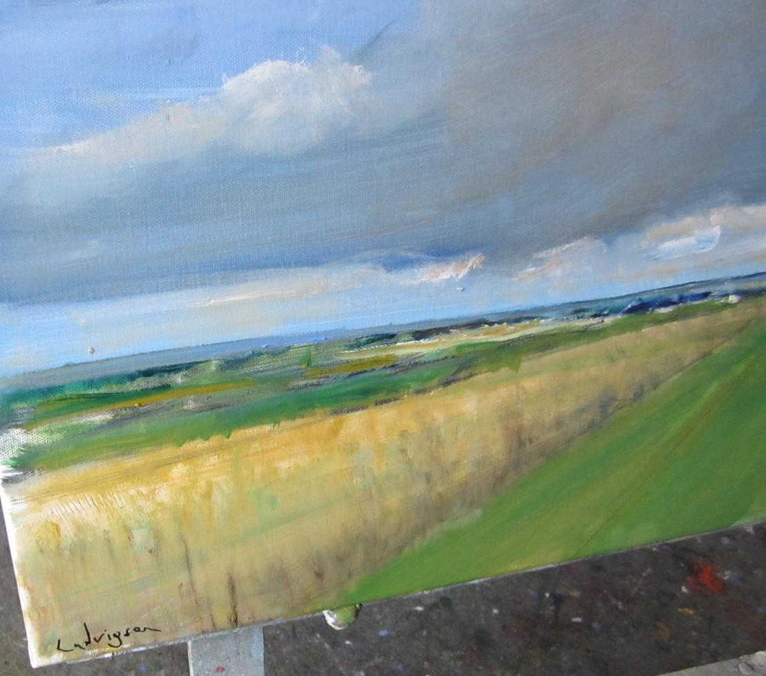 Yorkshire Wolds,  5 luglio, Pittura originale, Paesaggio, Paesaggio marino, Spiaggia - Art Contemporaneo di Malcom Ludvigsen