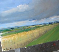 Yorkshire Wolds,  July 5, Original painting, Landscape, Seascape, Beach
