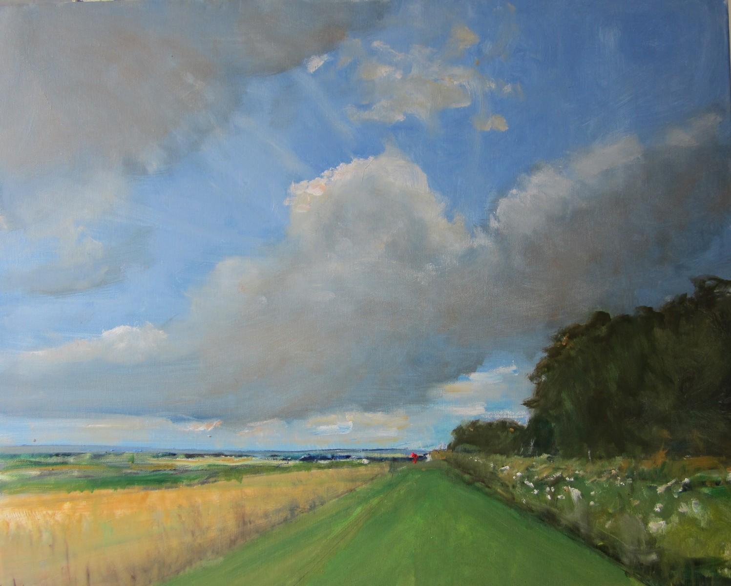 Yorkshire Wolds,  5 luglio, Pittura originale, Paesaggio, Paesaggio marino, Spiaggia - Art di Malcom Ludvigsen