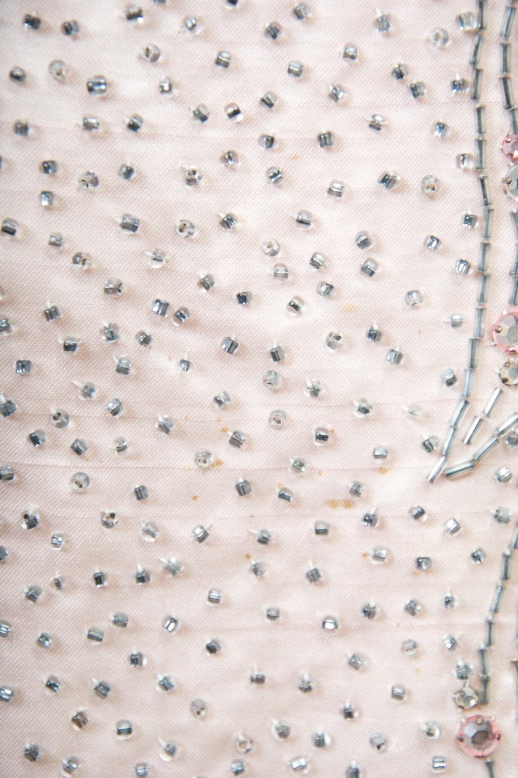 Malcom Starr 1960er Rosa perlenbesetztes Kleid im Angebot 6