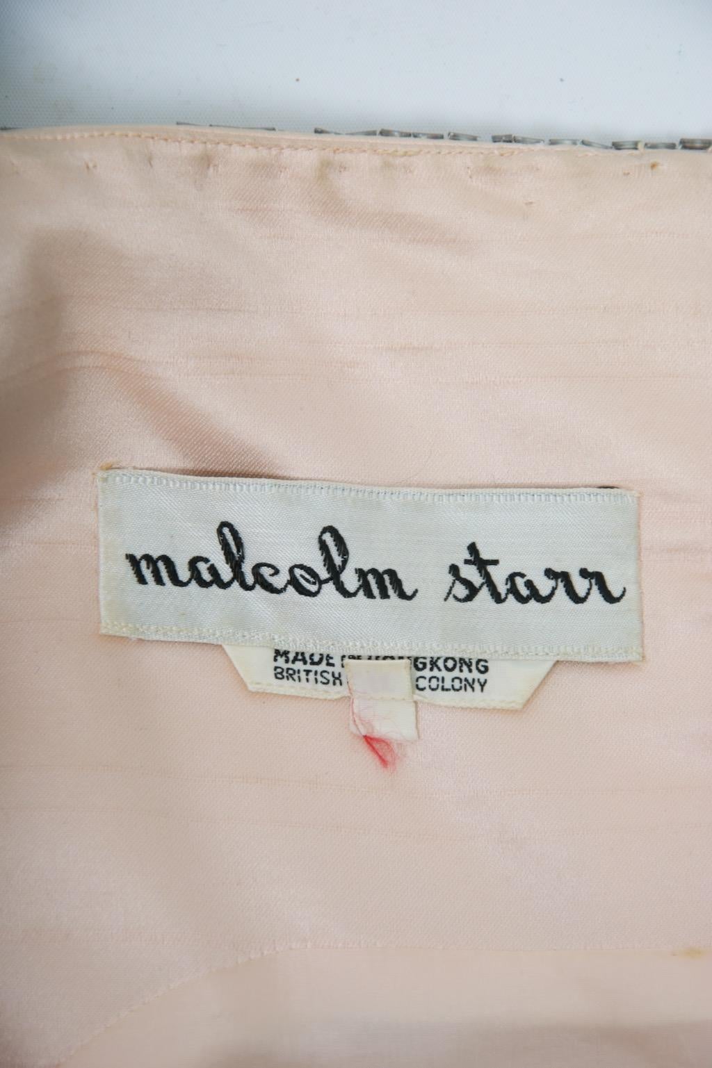 Malcom Starr 1960s Pink Beaded Dress For Sale 7