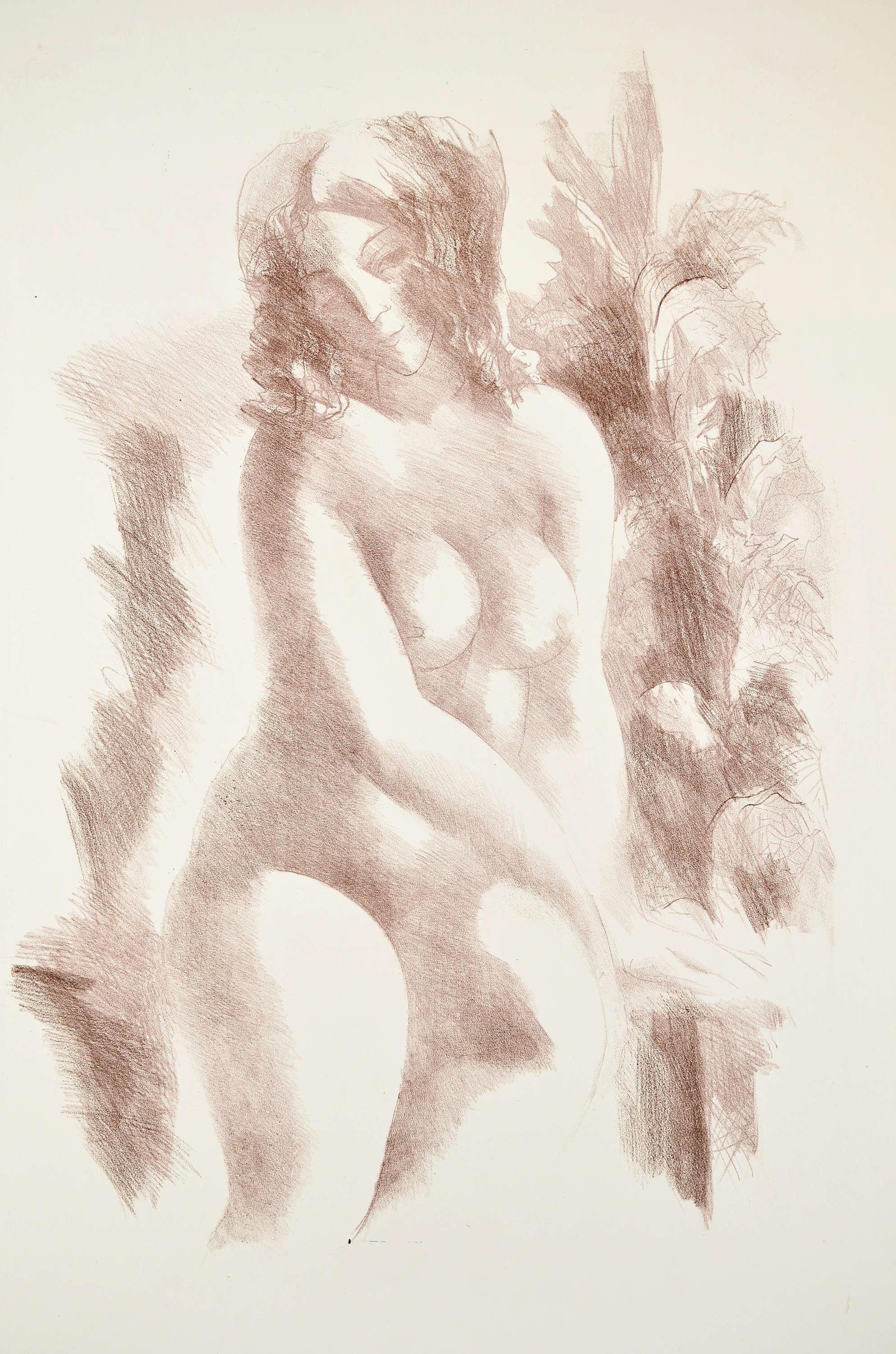 Figurative Print Malda Muizule - Mesdames. Papier, lithographie, 63x46 cm