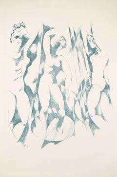 Damen. Papier, Lithographie, 69x53 cm