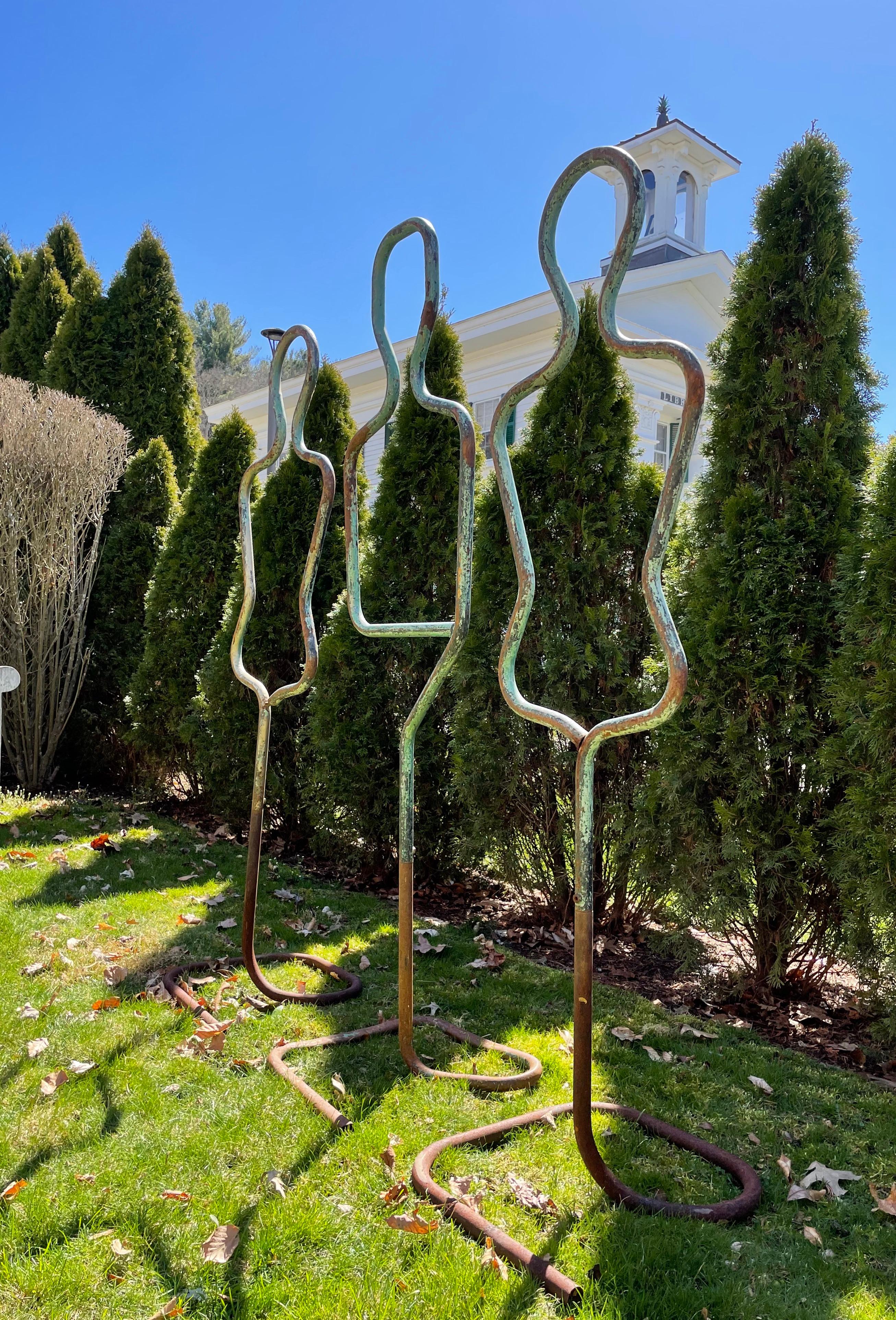 20th Century Male and Female French Tubular Iron Mannequins Perfect for Garden Trellises