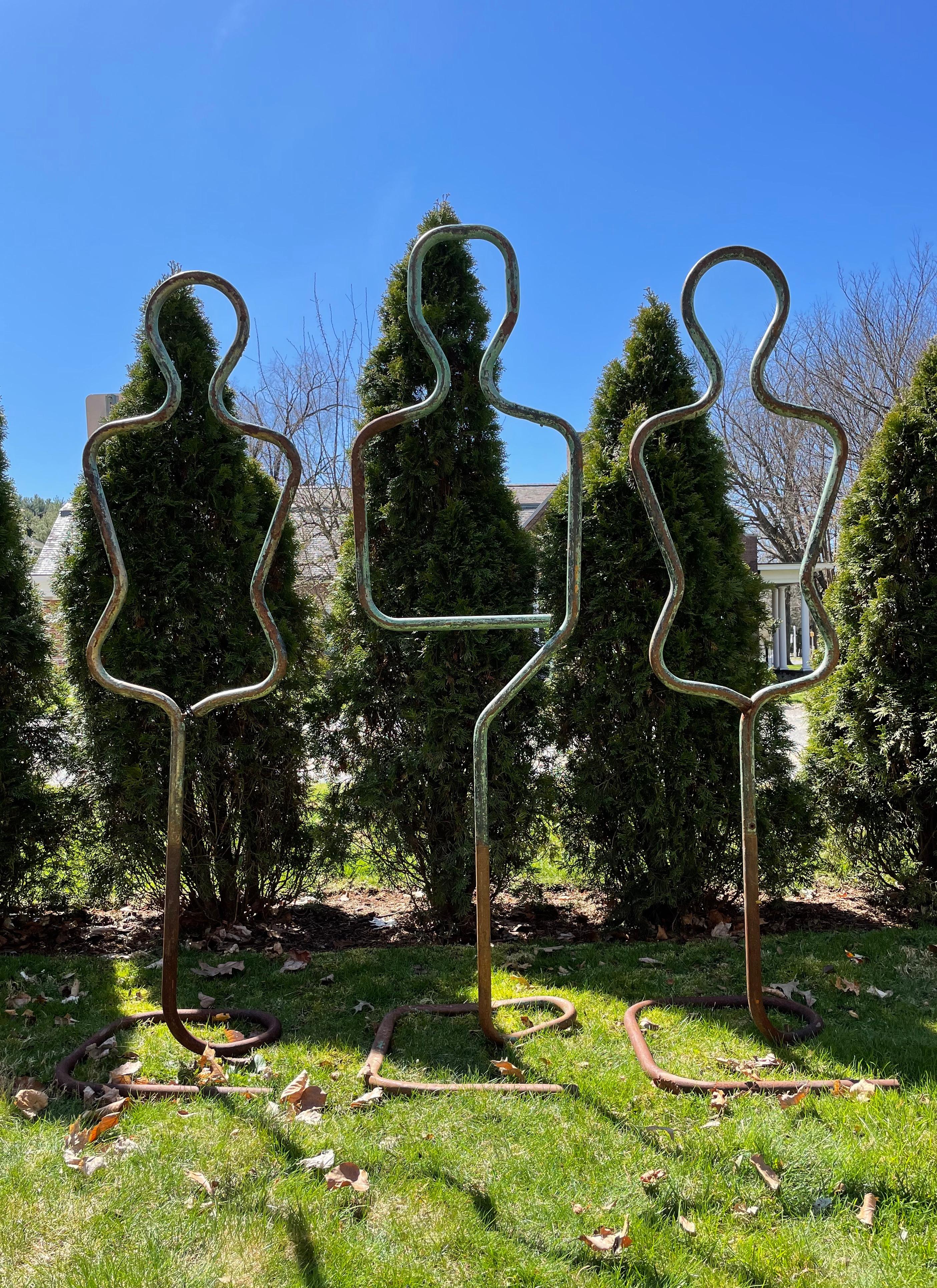 Male and Female French Tubular Iron Mannequins Perfect for Garden Trellises 2