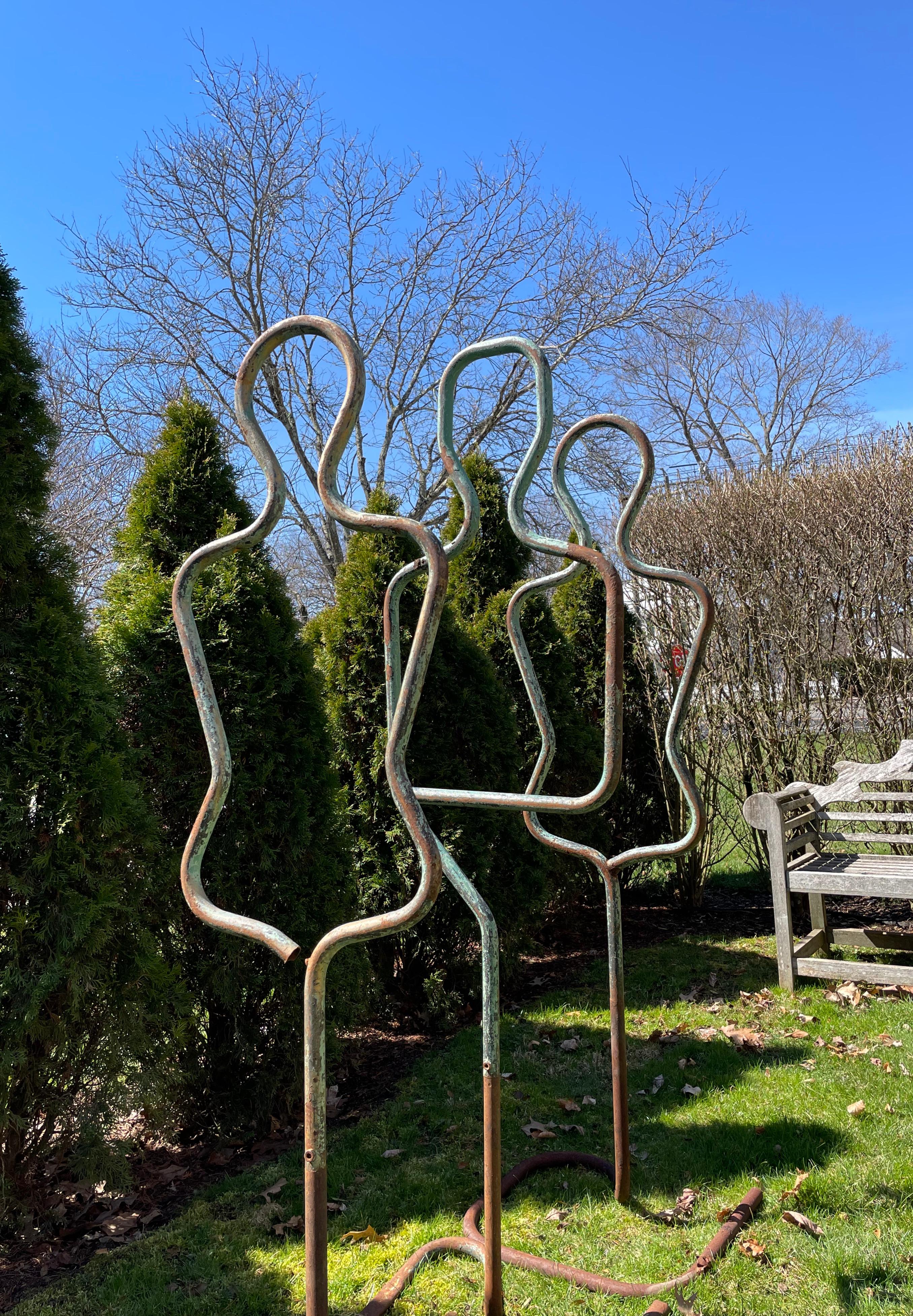Male and Female French Tubular Iron Mannequins Perfect for Garden Trellises 3