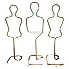 Used Male and Female French Tubular Iron Mannequins Perfect for Garden Trellises