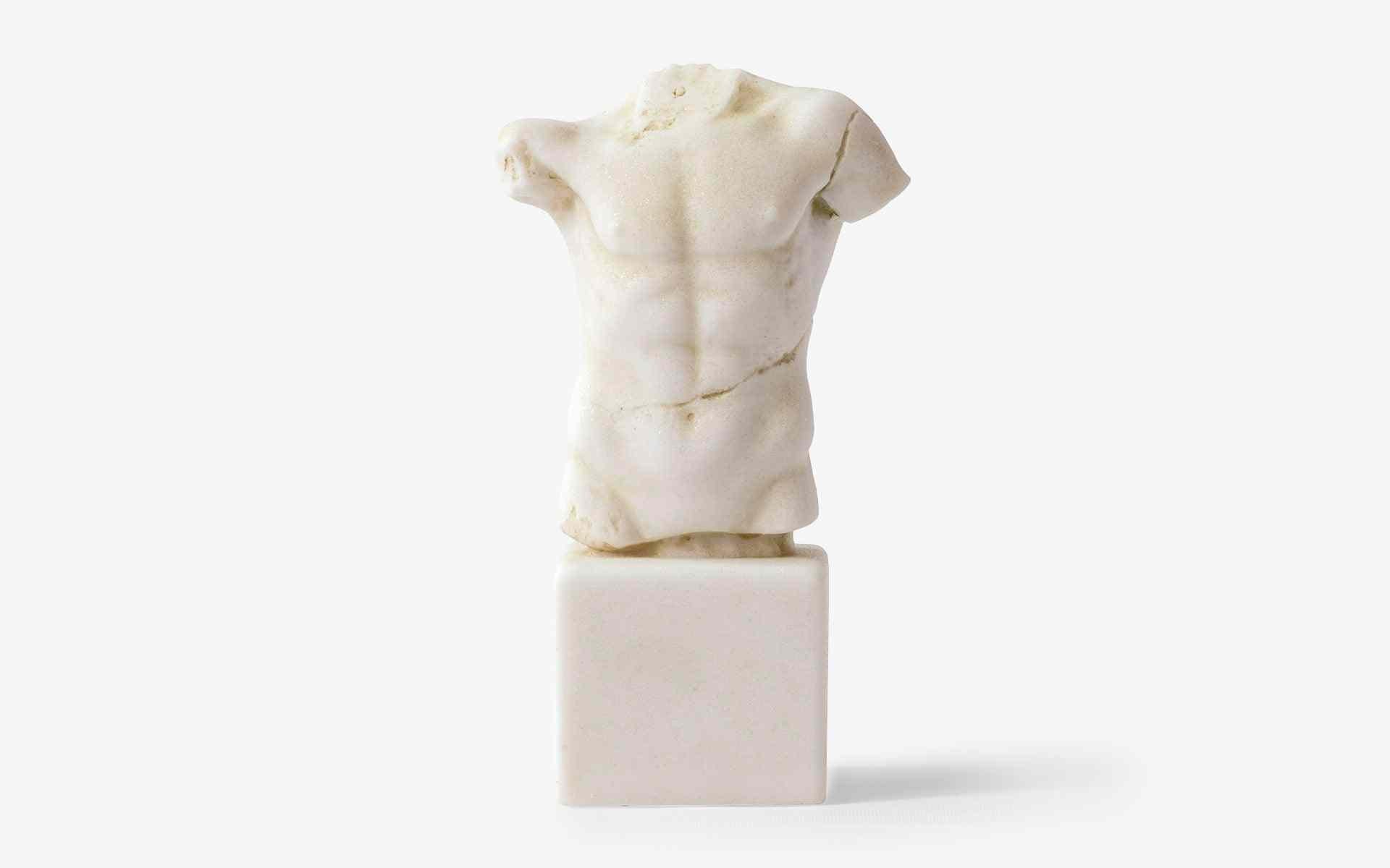 Height: 5.9'' / Weight: 800 gr (for each item)

The set concerns 1 female, 1 male torso. This is a work that symbolizes the depiction of the ideal male and female form.

-Produced from pressed marble powder.
-Produced from the original molds of the