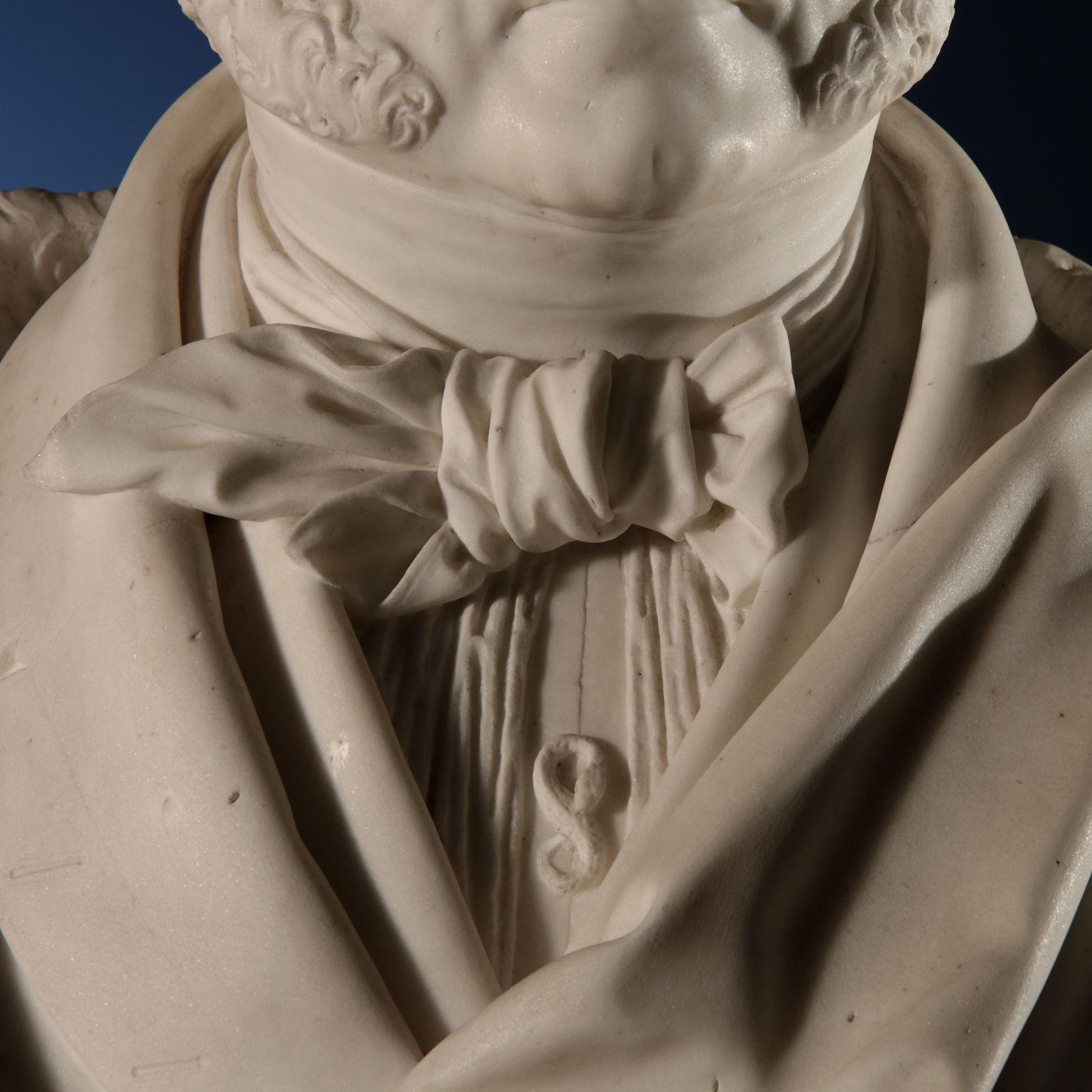 Autre Le buste masculin en marbre Italie 1838 en vente
