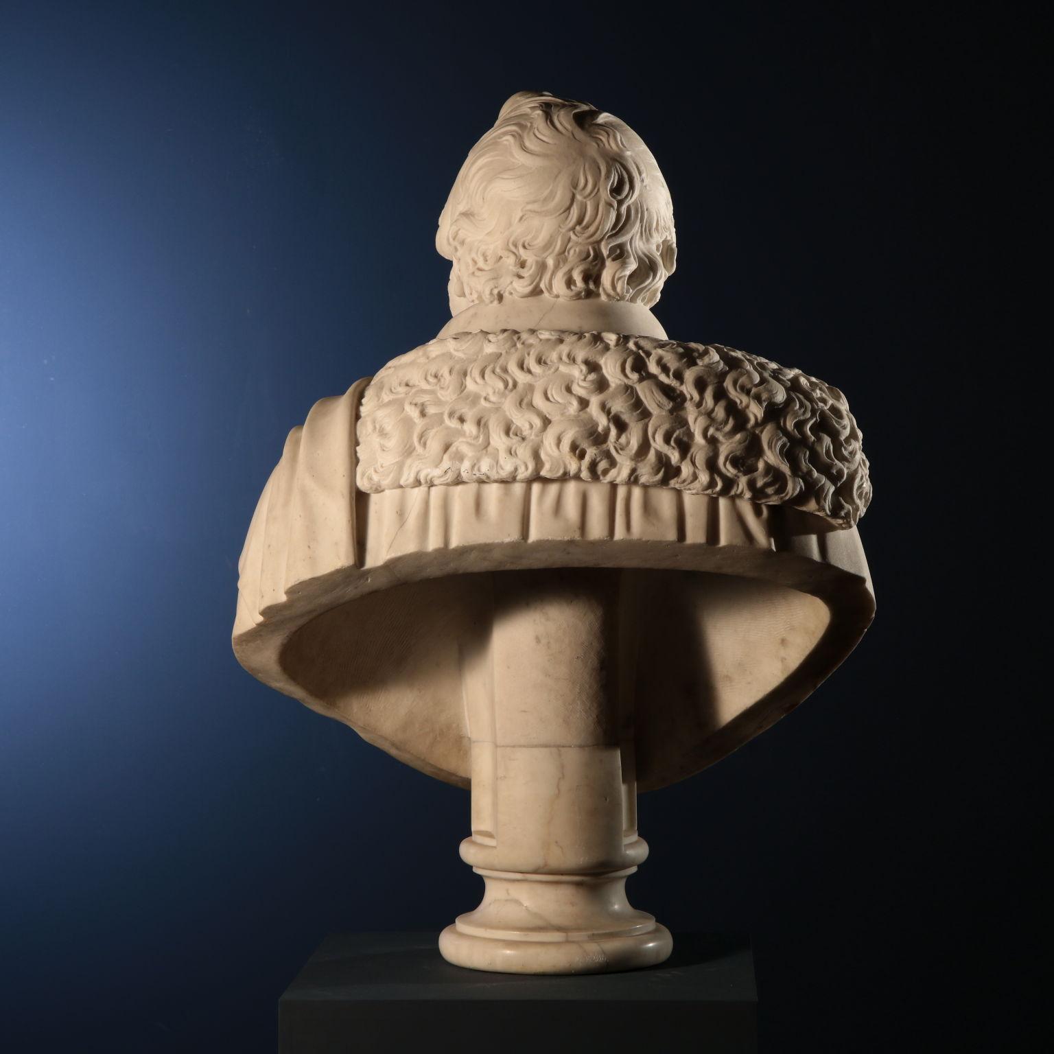 Le buste masculin en marbre Italie 1838 Bon état - En vente à Milano, IT