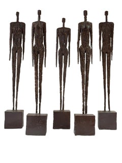 Male & Female Brutalist Metal Sculpture Lot of 5