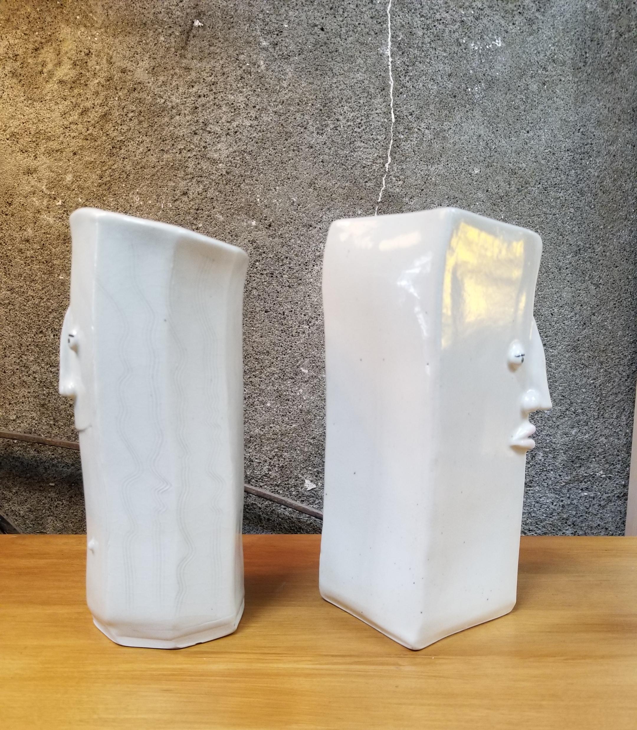 Male & Female Face Vases In Good Condition In Fulton, CA