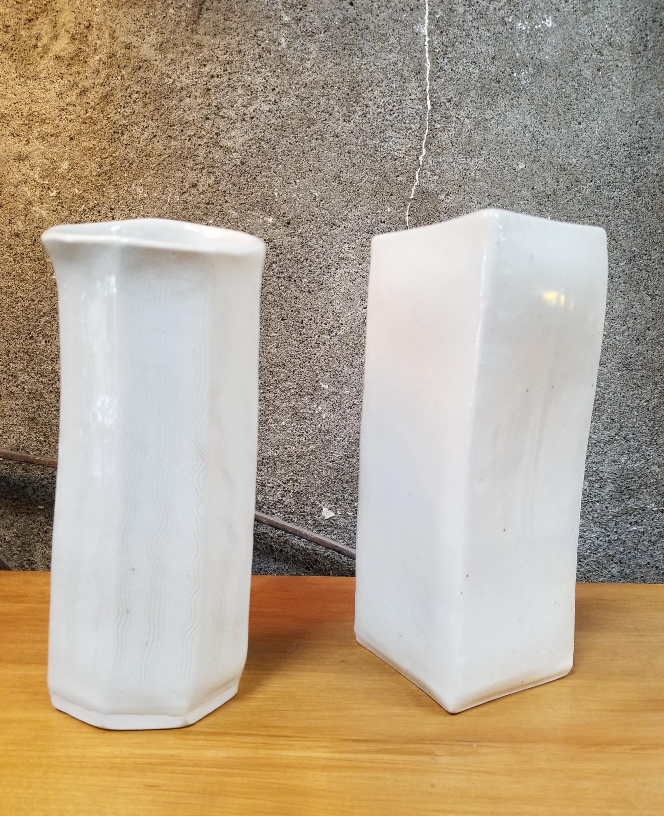 20th Century Male & Female Face Vases