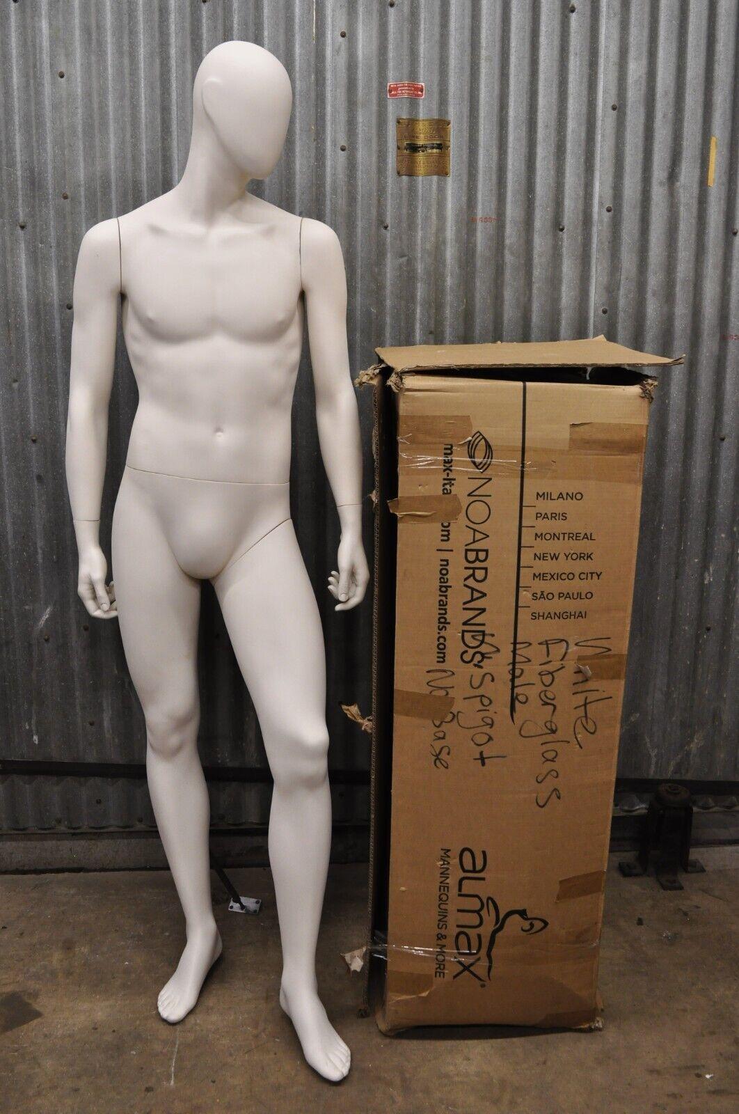 Male Fiberglass White Matte Finish Full Body Display Mannequin by Almax (A) For Sale 5