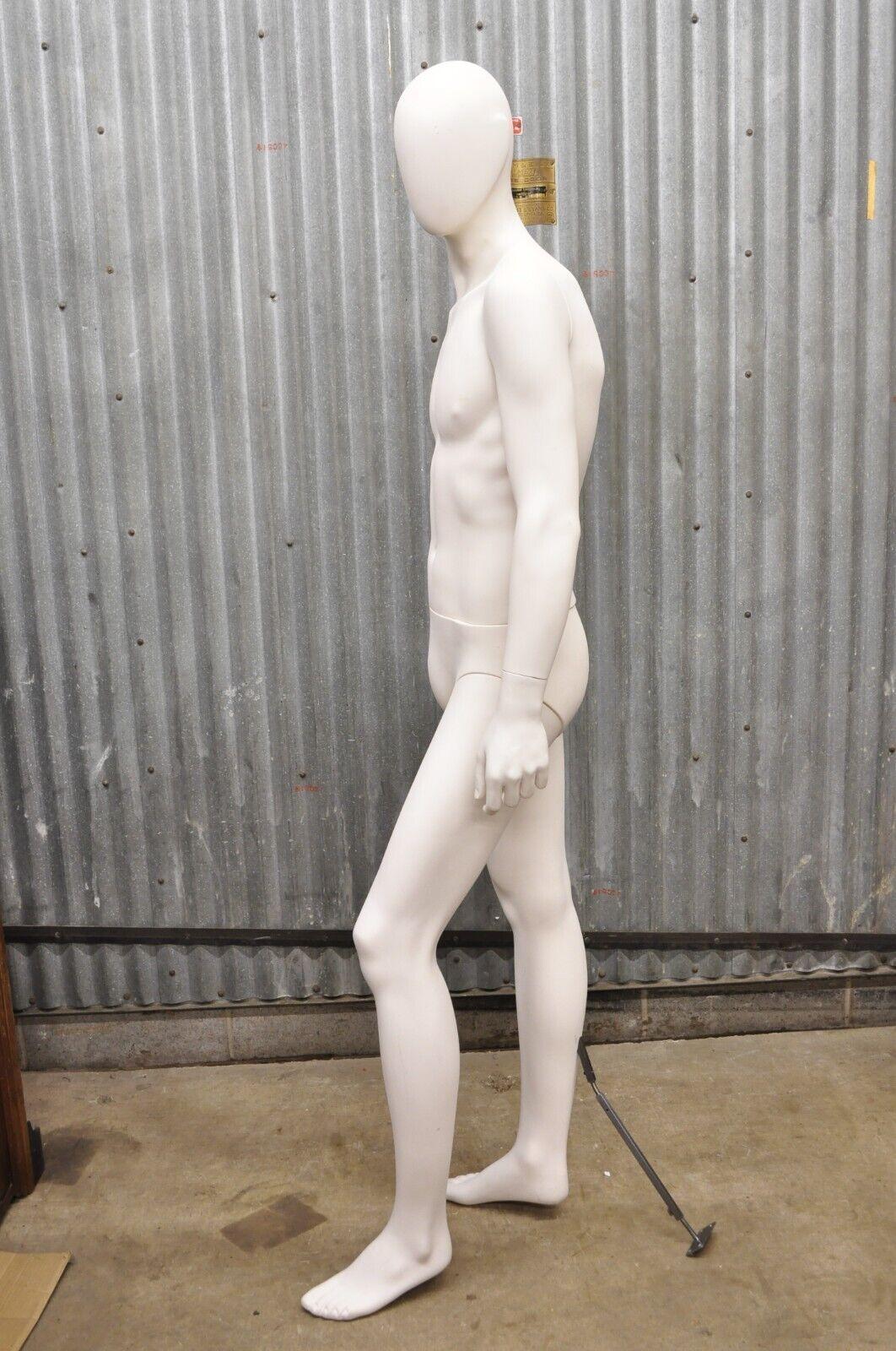 Modern Male Fiberglass White Matte Finish Full Body Display Mannequin by Almax 'a'