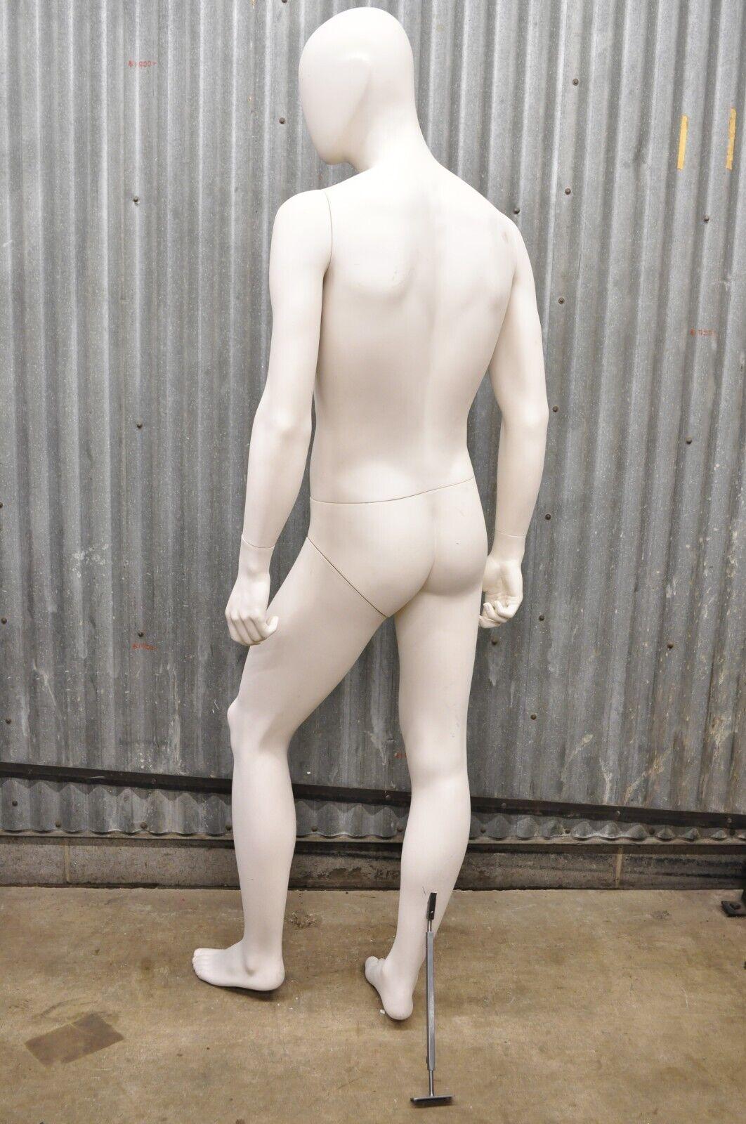 20th Century Male Fiberglass White Matte Finish Full Body Display Mannequin by Almax 'a'