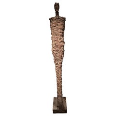 Male Figure Textured Bronze Sculpture, Indonesia, Contemporary