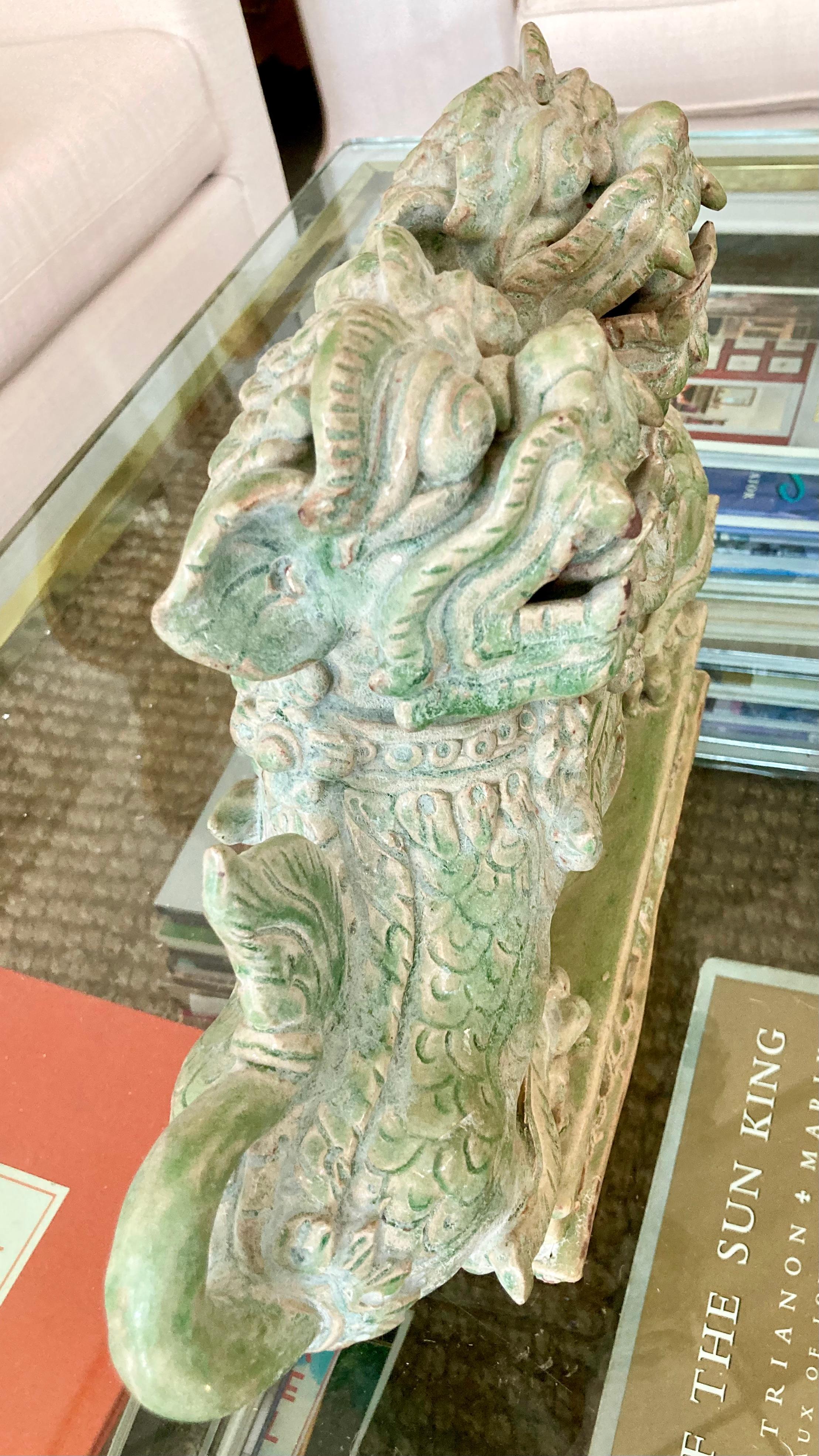 Male Foo Dogs Holding the Earth For Sale 3