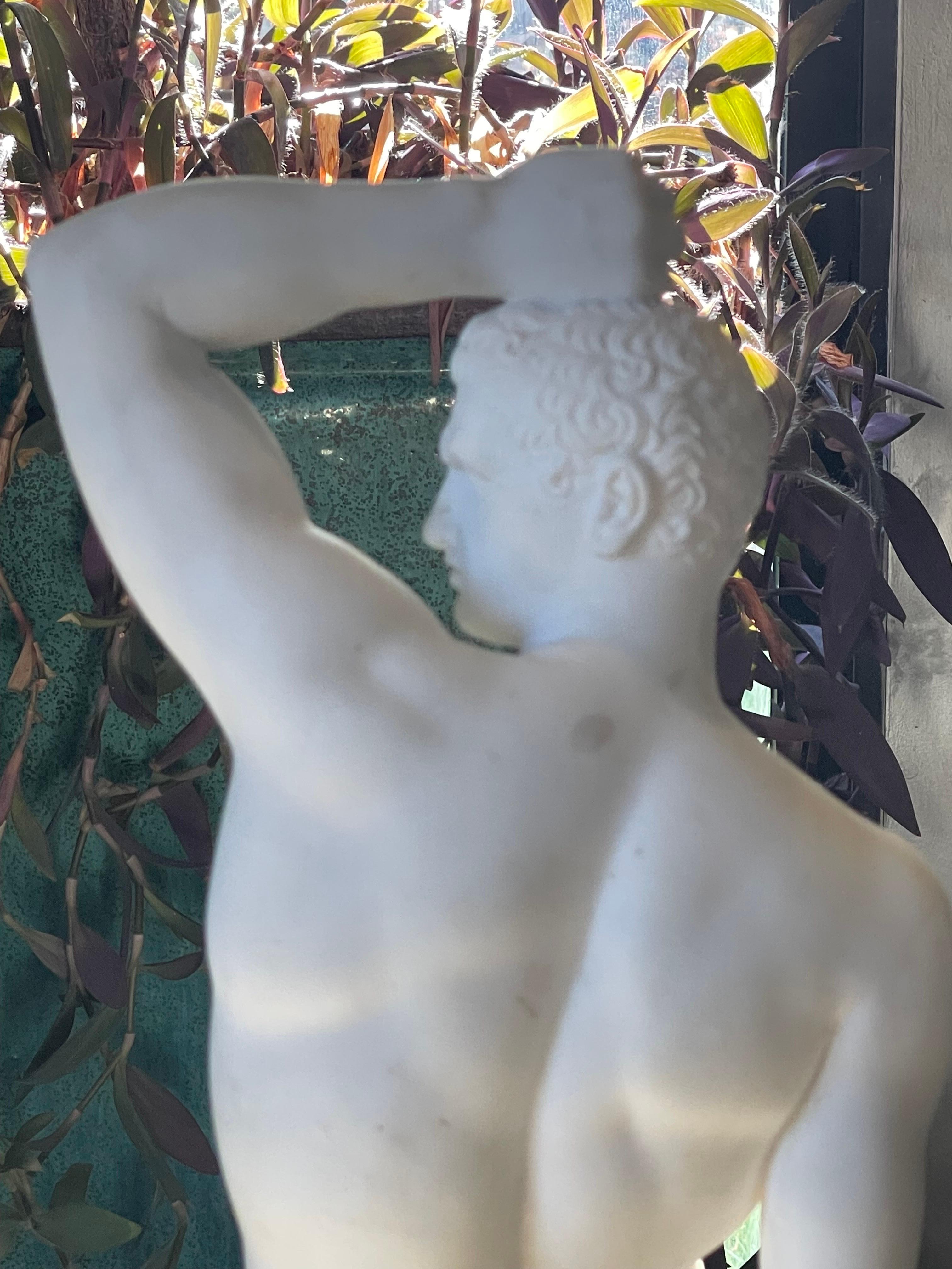 A Roman Classical Nude Male Marble Sculpture  For Sale 2