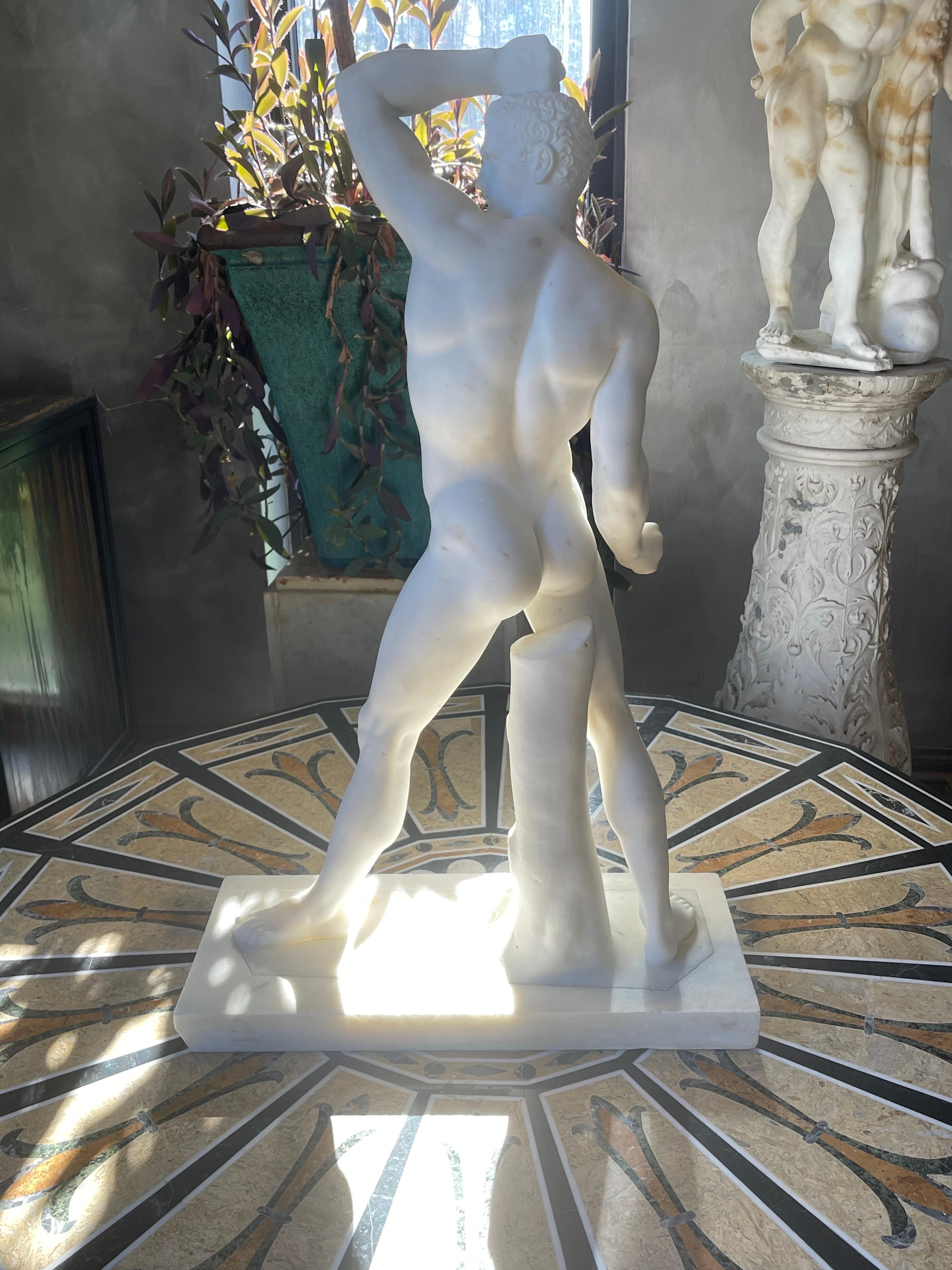A Roman Classical Nude Male Marble Sculpture  For Sale 3