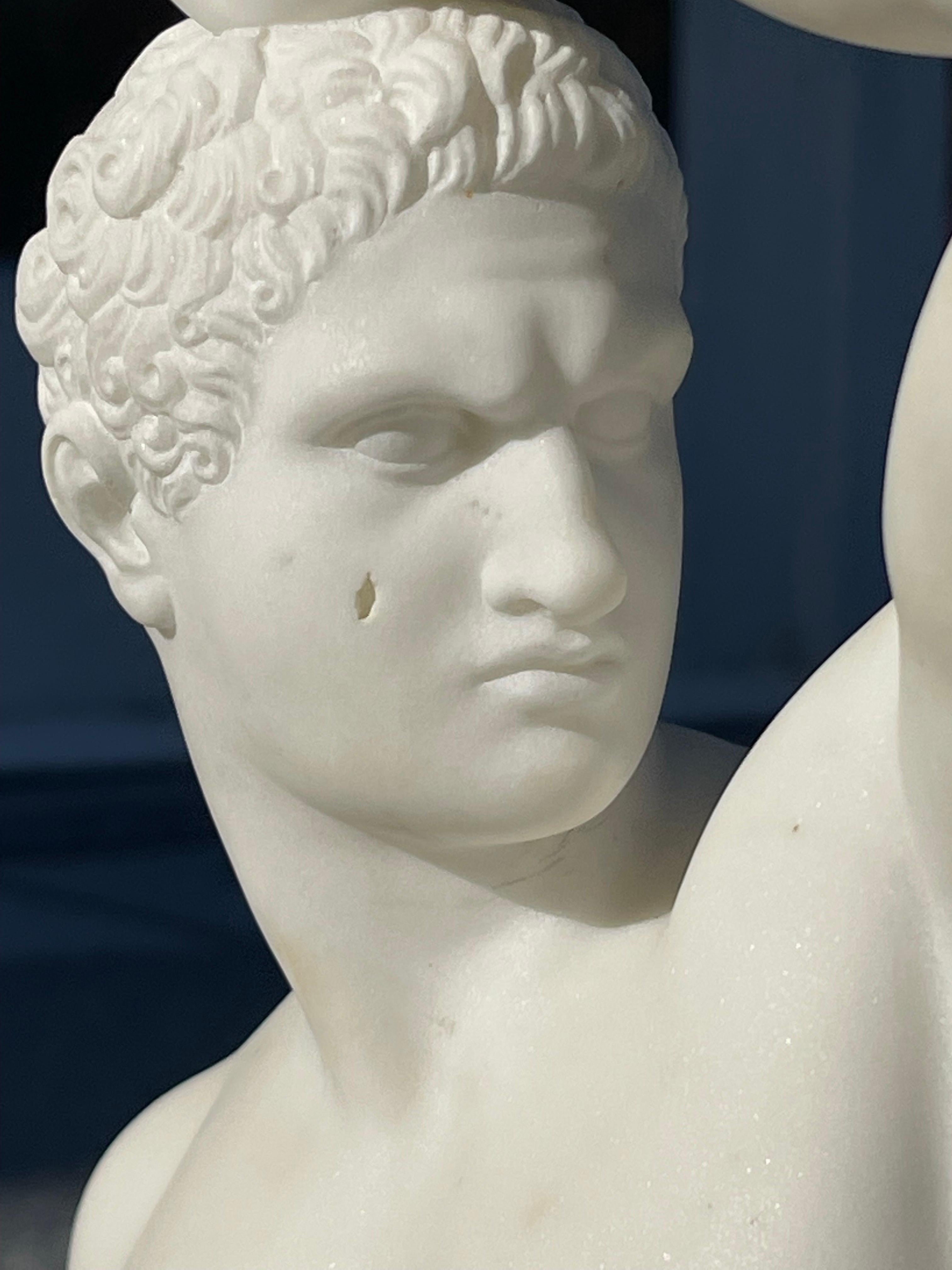 A Roman Classical Nude Male Marble Sculpture  In Good Condition For Sale In New Haven, CT