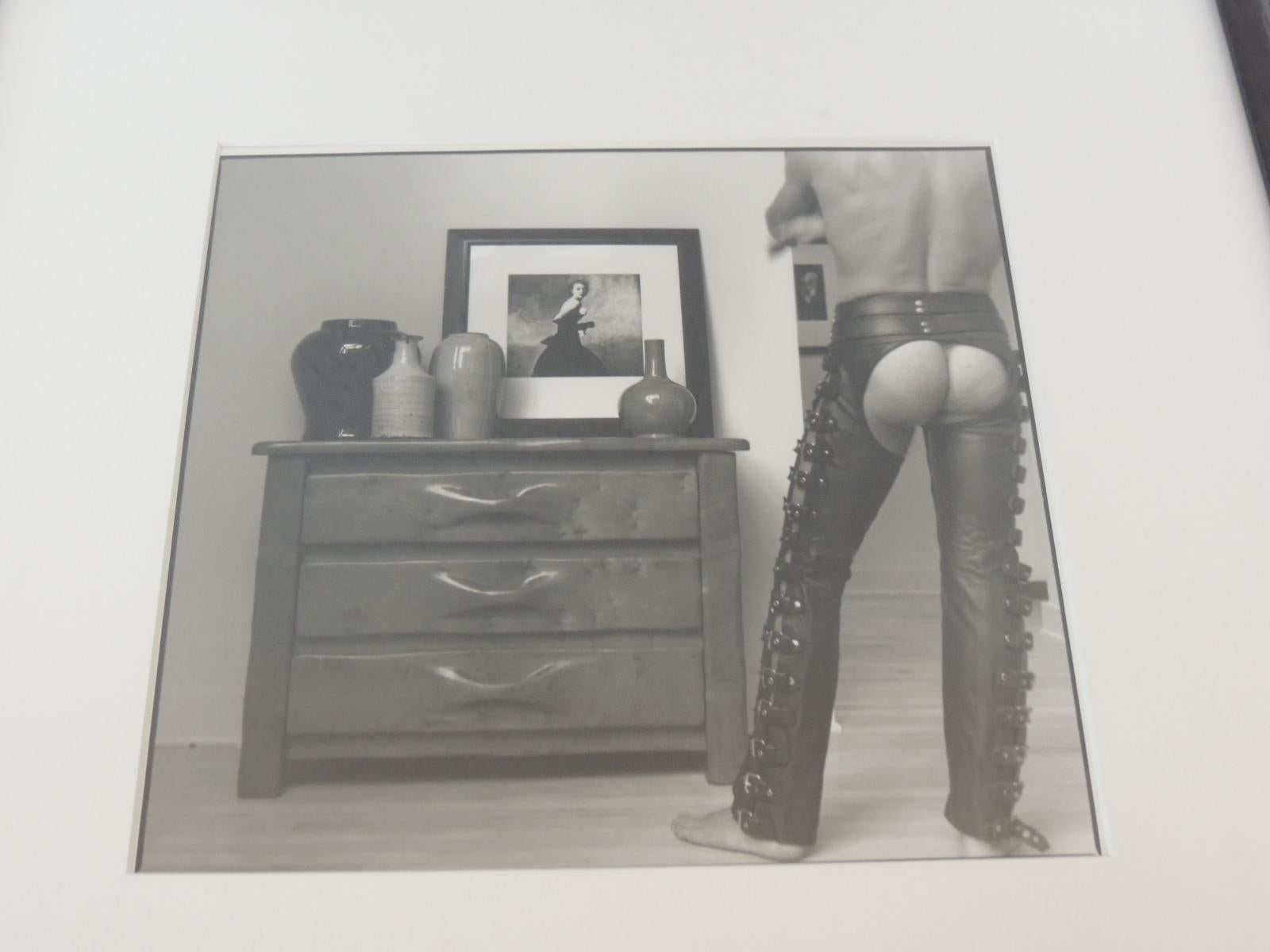 Male nude black and white photograph t
Edition of 8 
Black wood frame and museum quality mat.
Found at Housingworks in NYC.
Photo size: 10