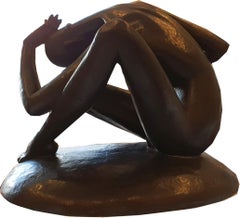 "Zusammenbruch" ( Breakdown ), Male Nude Bronze by Gerhard Schliepstein