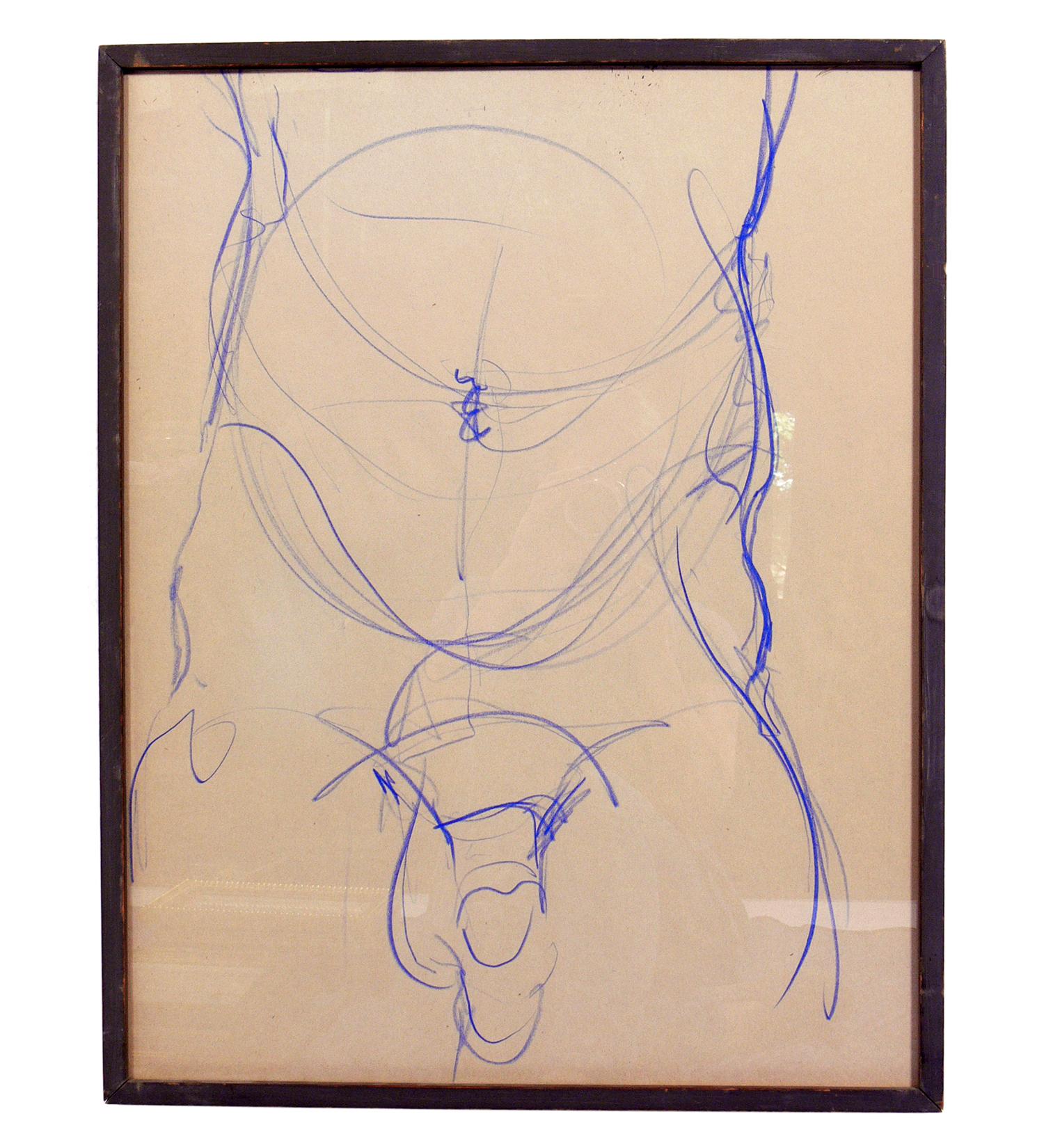 Male nude conte crayon drawings, artist unknown, American, circa 1960s.
They are priced at $450 each. updated