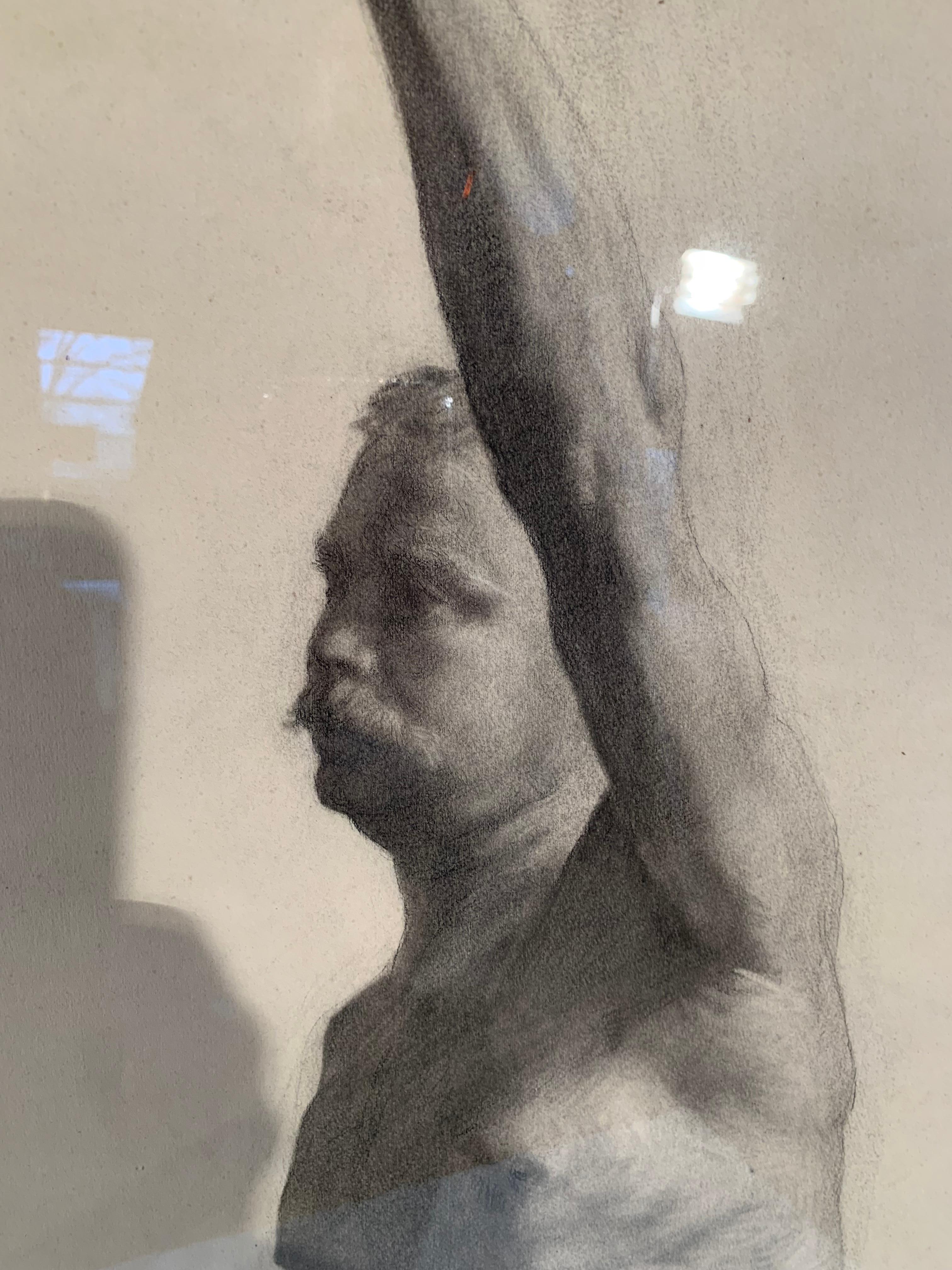 20th Century Male Nude Drawing by Hermanus Schellenberg, 1923 For Sale