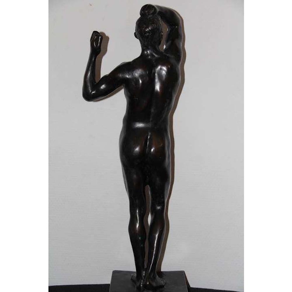 Art Deco Male Nude Figure, after Auguste Rodin Bronze Sculpture, Numbered