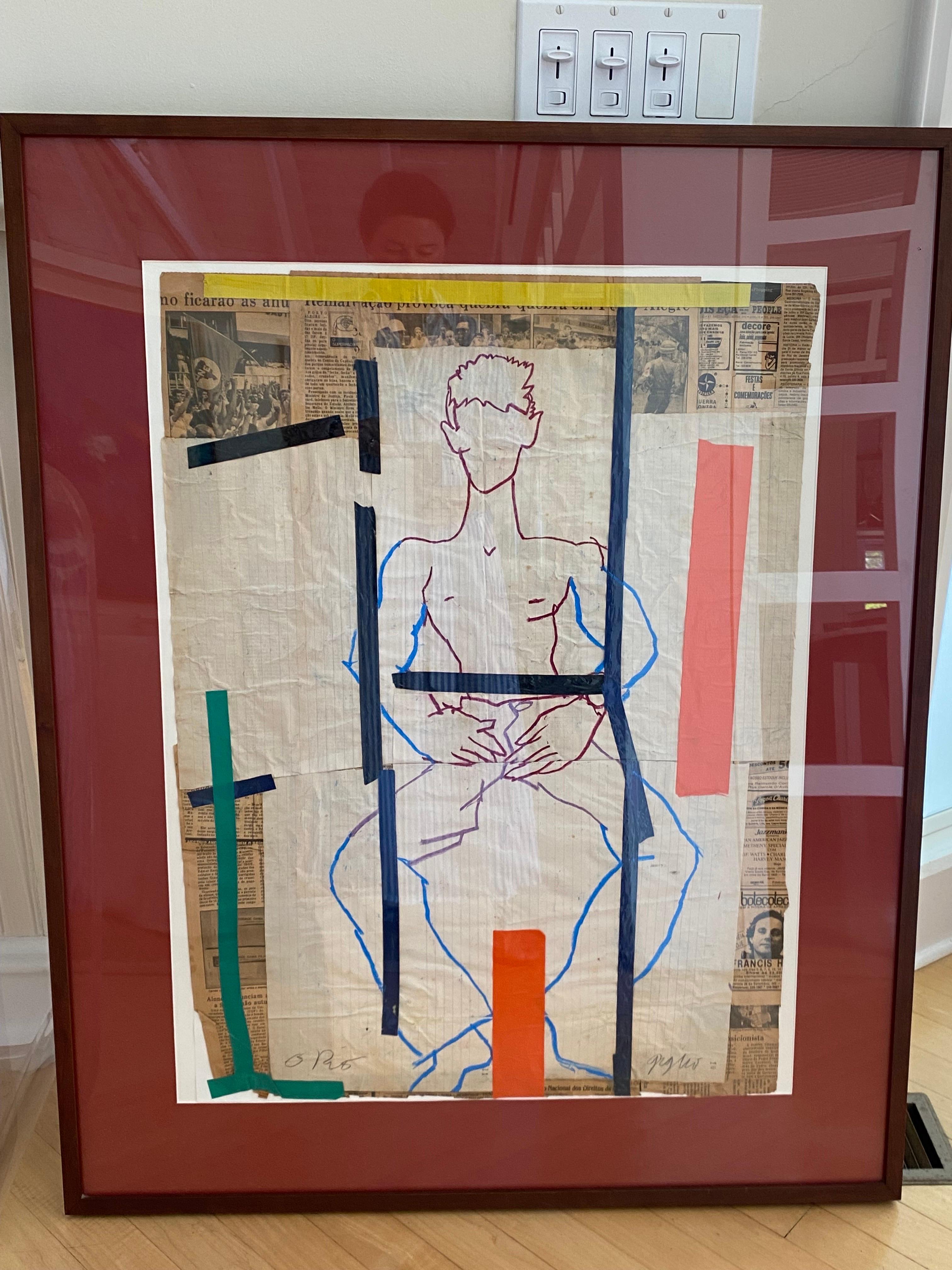 Male Nude mixed media collage by Richard Giglio
For avante-garde, impressionist, and mixed-media enthusiasts alike; Richard Giglio's work encompasses collages, masks, totems, letters, and other pieces and influences. He attributed this personal