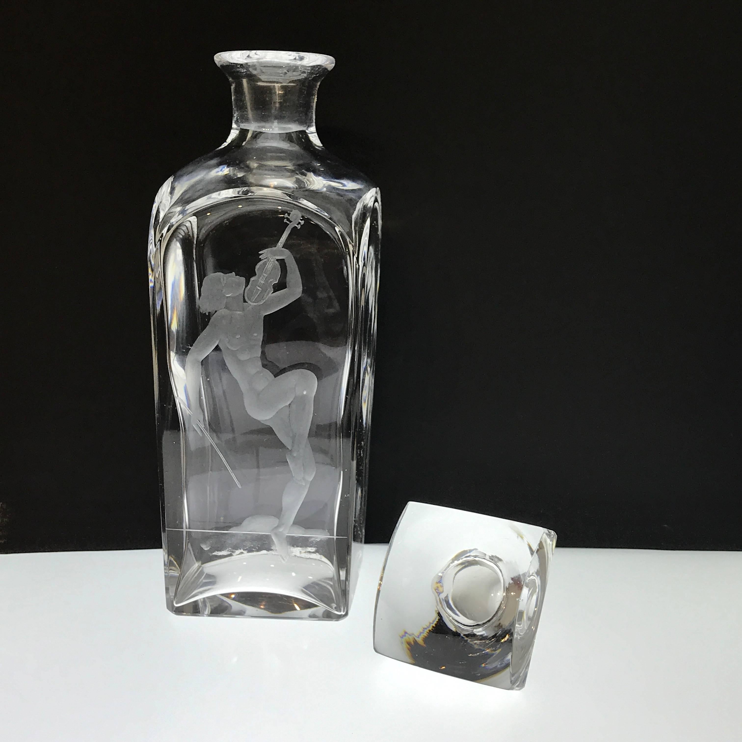 Male Nude with Violin Decanter, in the Style of Vicke Lindstrand 4