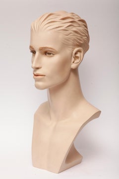 Male, Realistic, Gypsum Mannequin Bust for Necklaces, Art Deco, Austria, 1950s