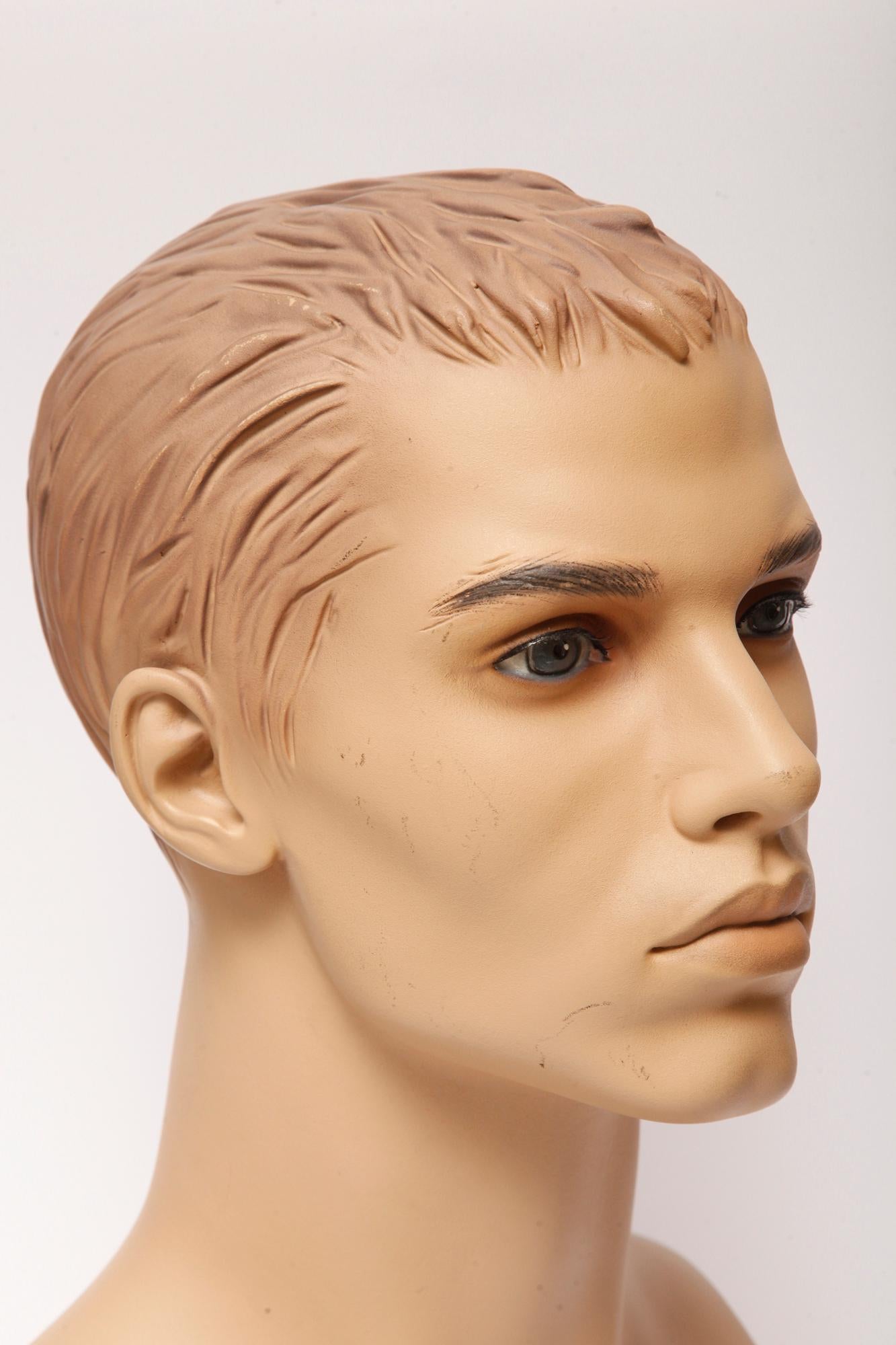 Male Realistic, Gypsum Mannequin Bust for Necklaces, Art Deco, Austria, 1950s For Sale 2