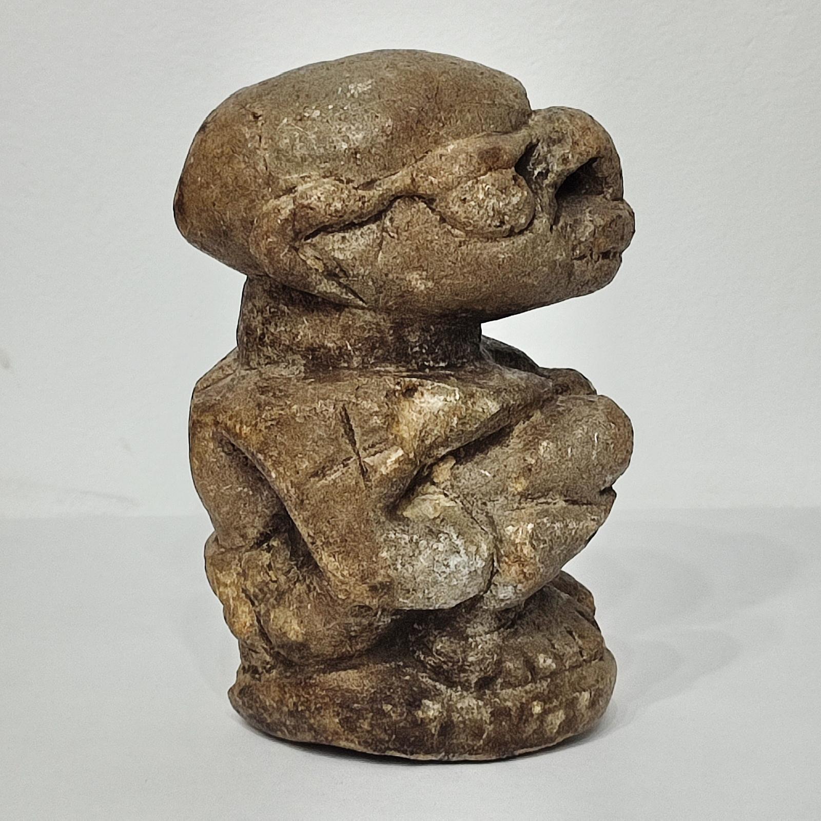 Hand-Carved Male Stone Figure 