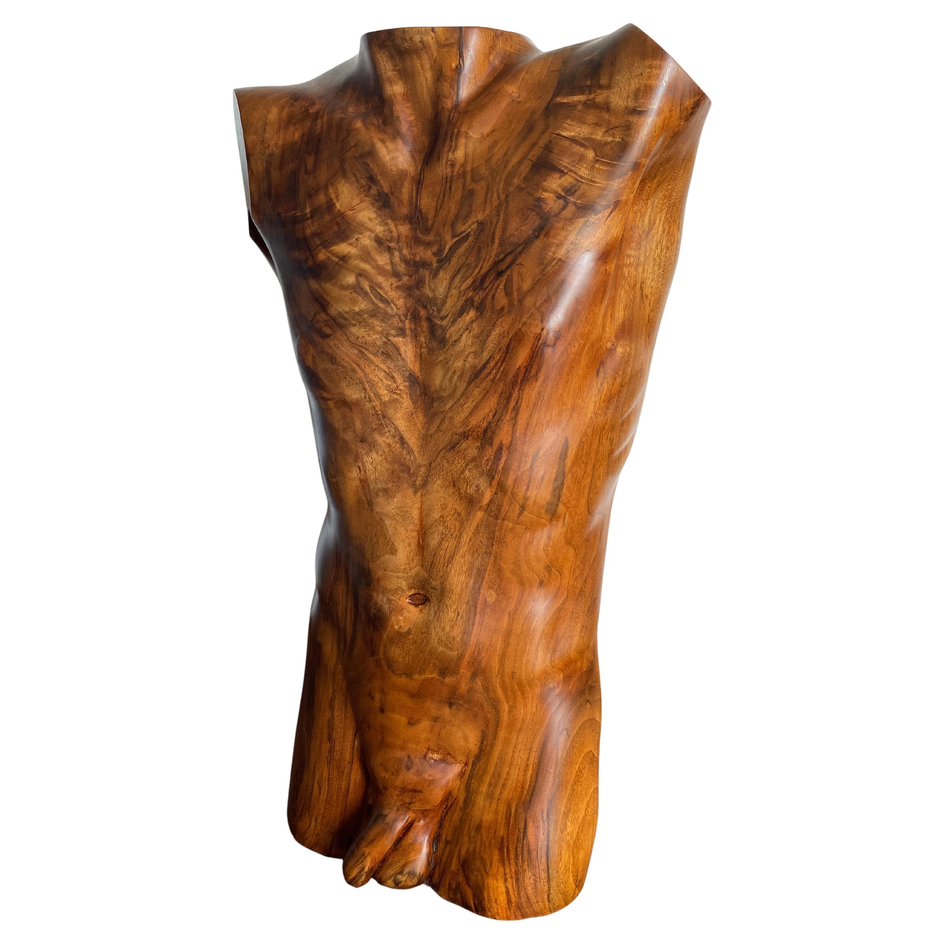 Torso Masculino Busto de Madera Tallada 1979 Artes y manualidades en venta