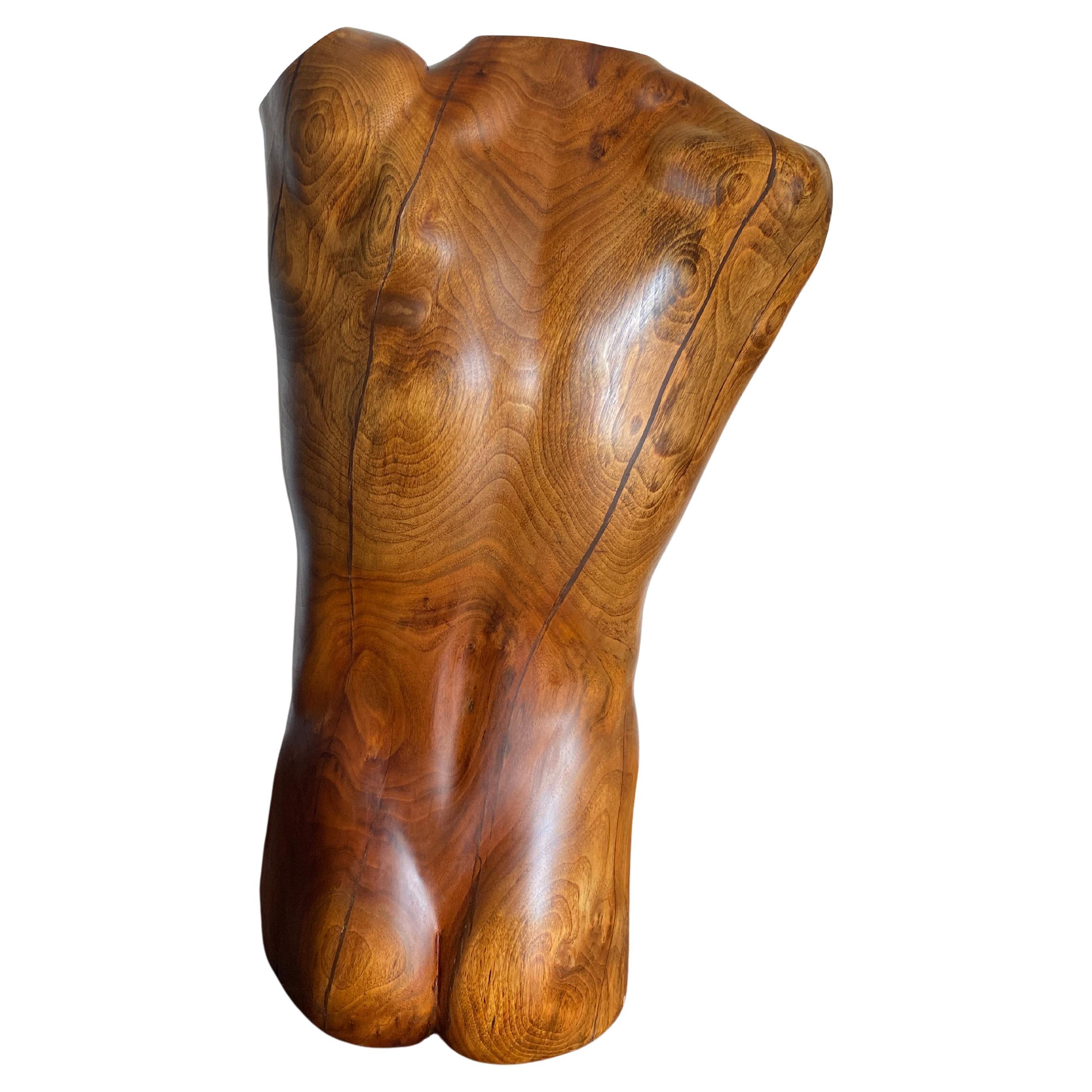 Torso Masculino Busto de Madera Tallada 1979 Desconocido en venta