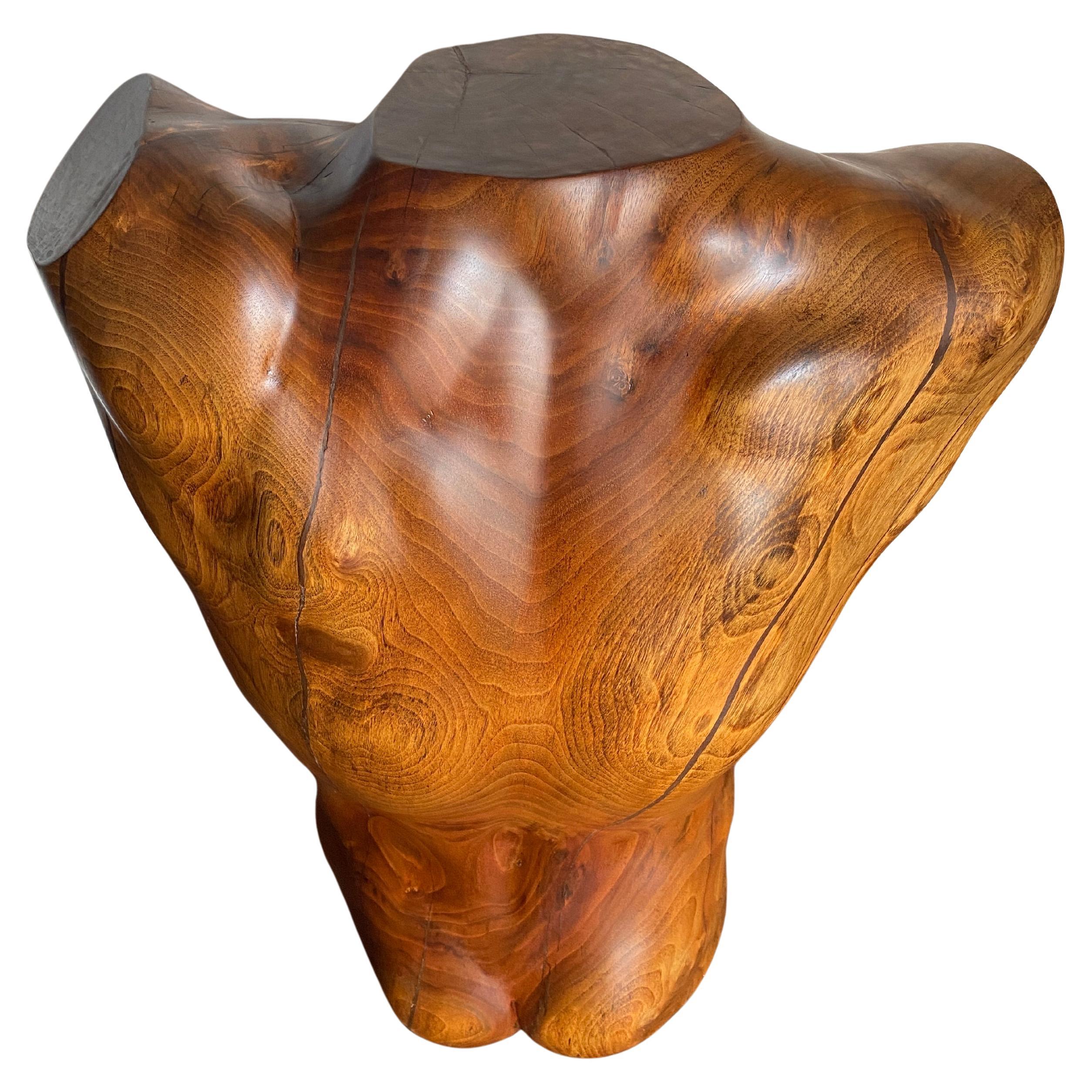 Torso Masculino Busto de Madera Tallada 1979 Tallado a mano en venta