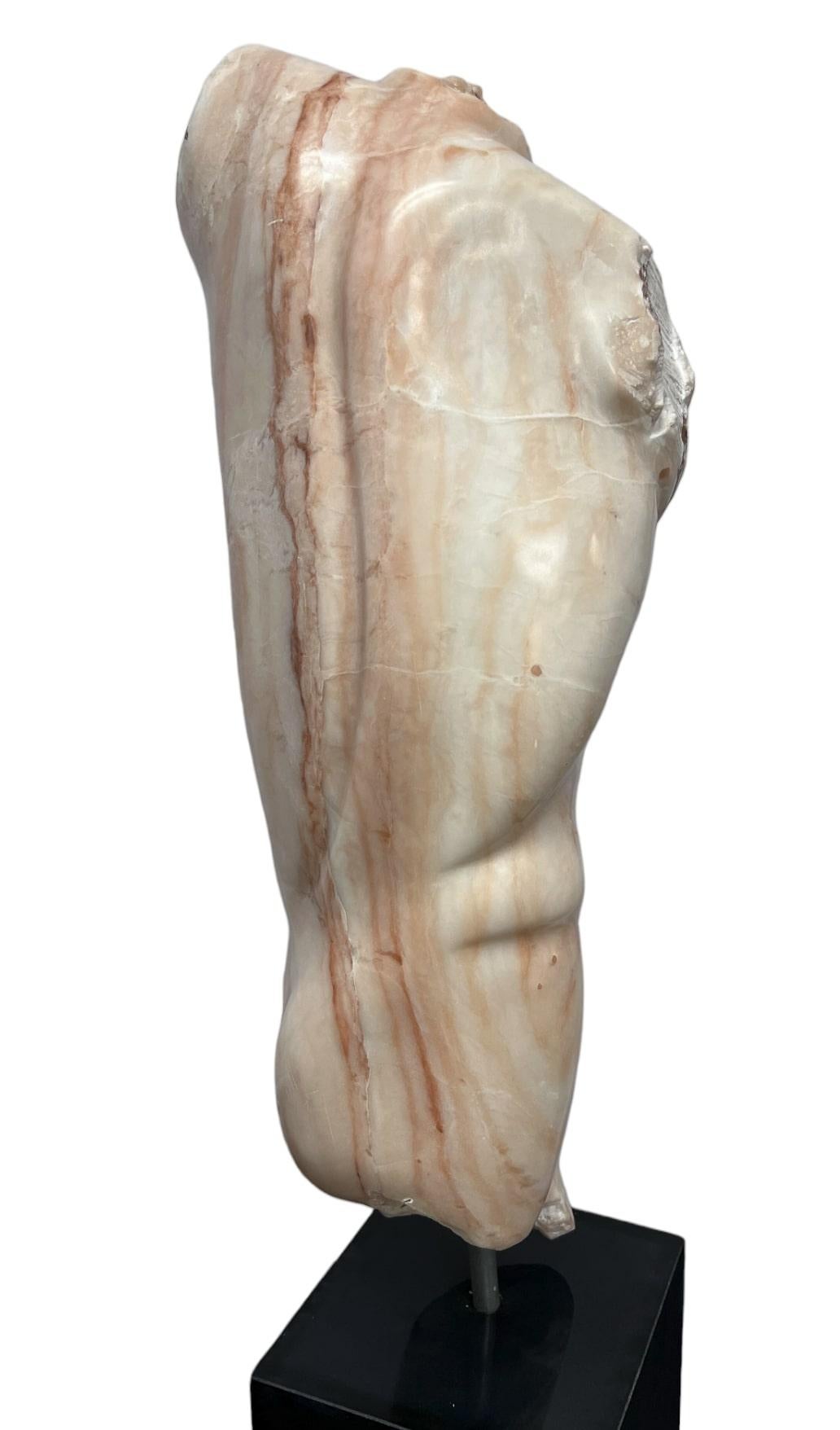 Male Torso in Pink Marble by Sculptor Bryan Ross 9