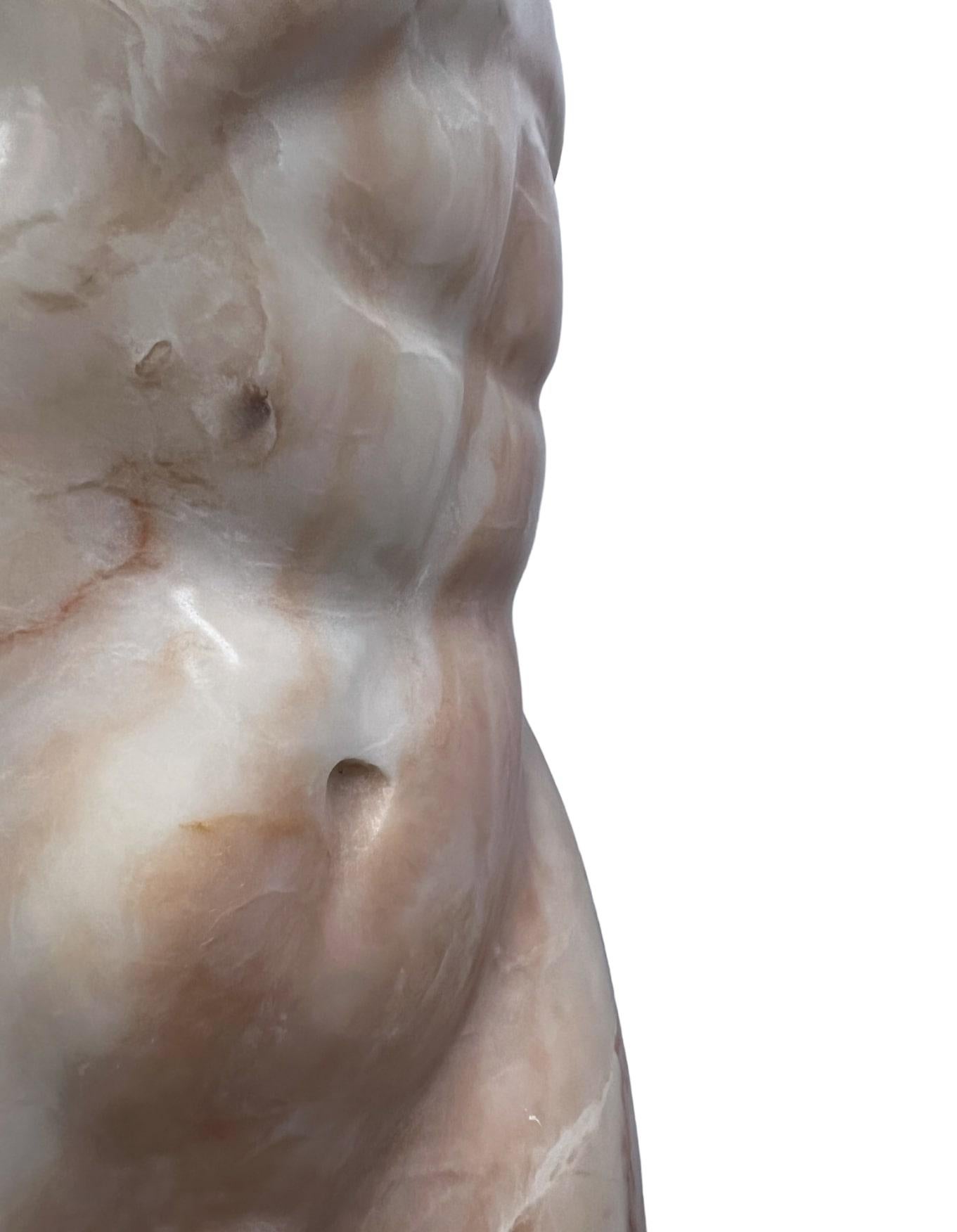 Male Torso in Pink Marble by Sculptor Bryan Ross at 1stDibs