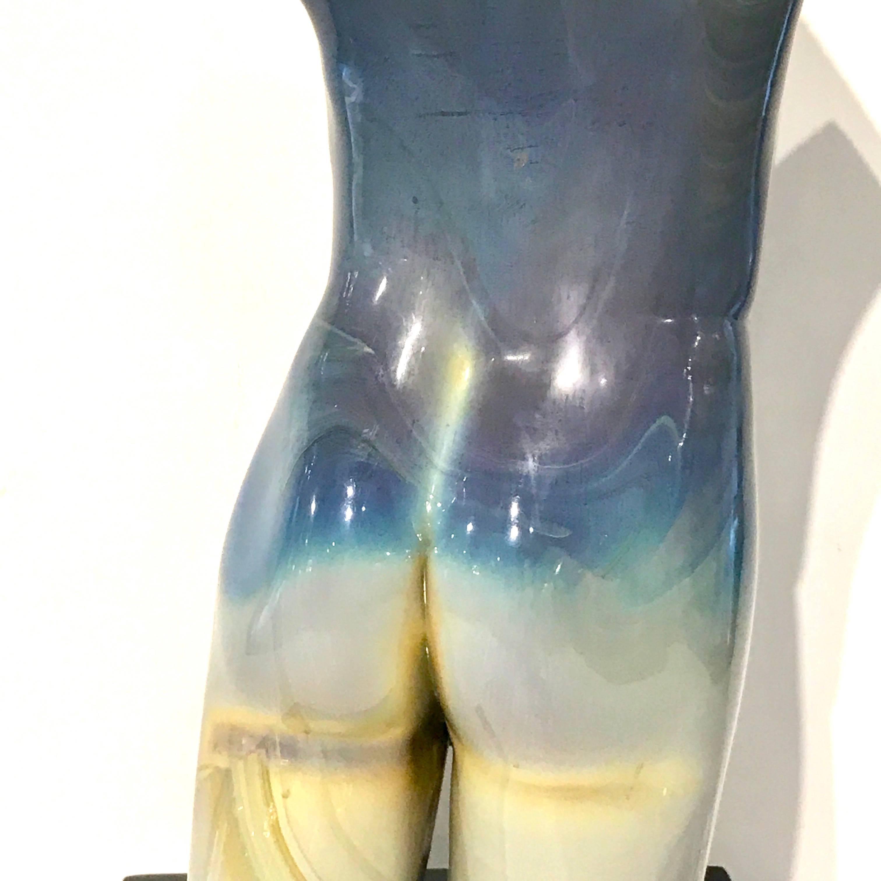 Male Torso Murano Calcedonia Glass Sculpture by Loredano Rosin 4