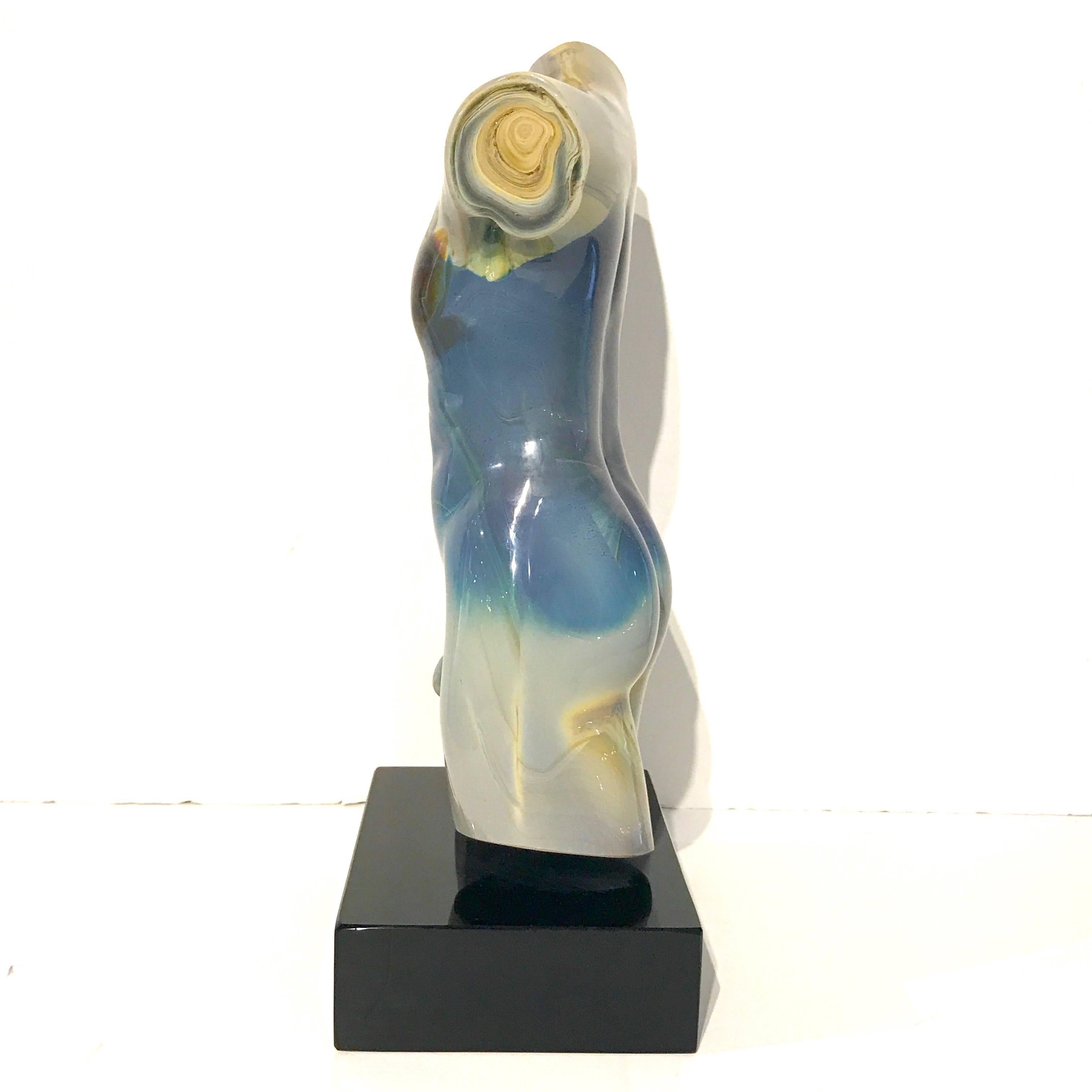 Male Torso Murano Calcedonia Glass Sculpture by Loredano Rosin 5