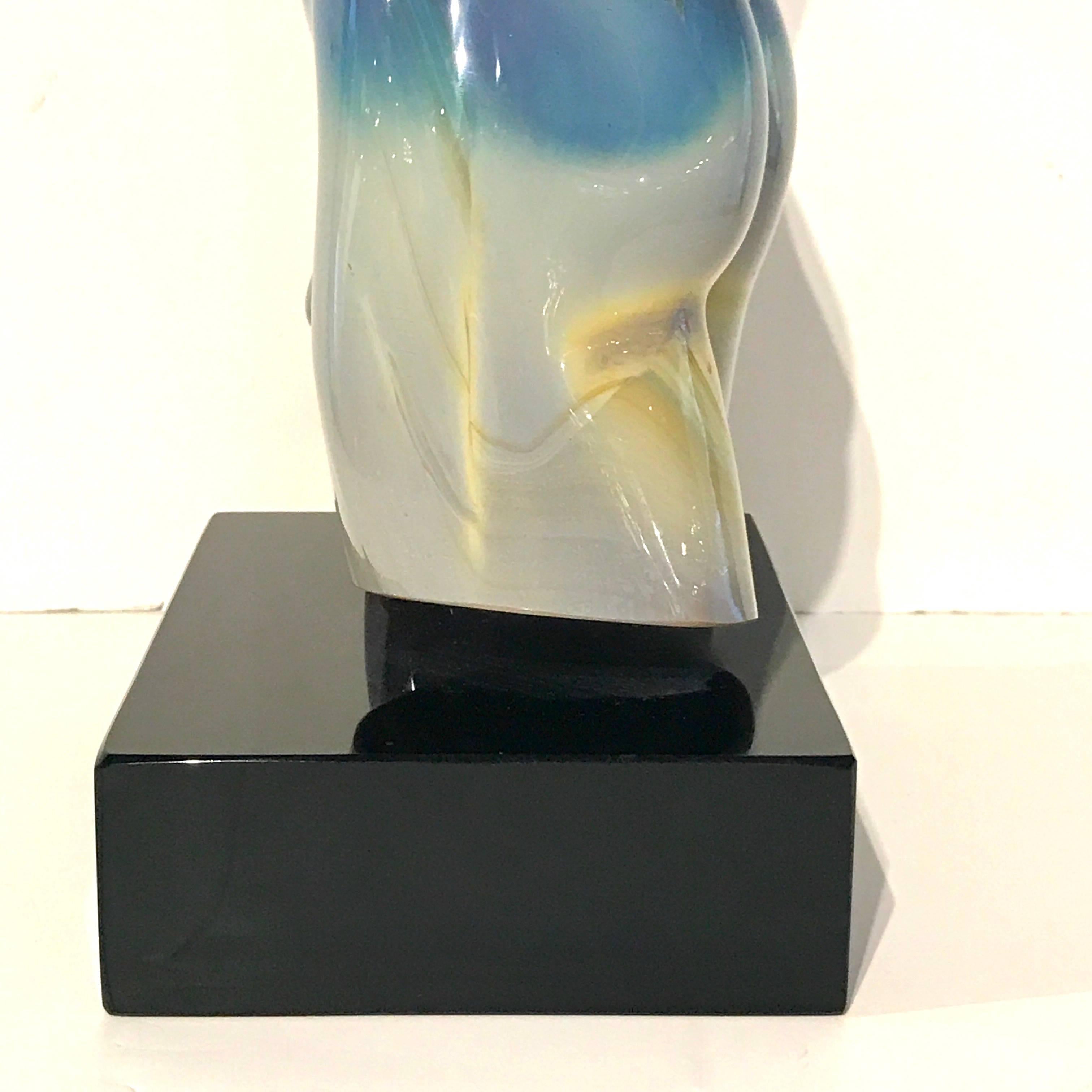 Male Torso Murano Calcedonia Glass Sculpture by Loredano Rosin 6
