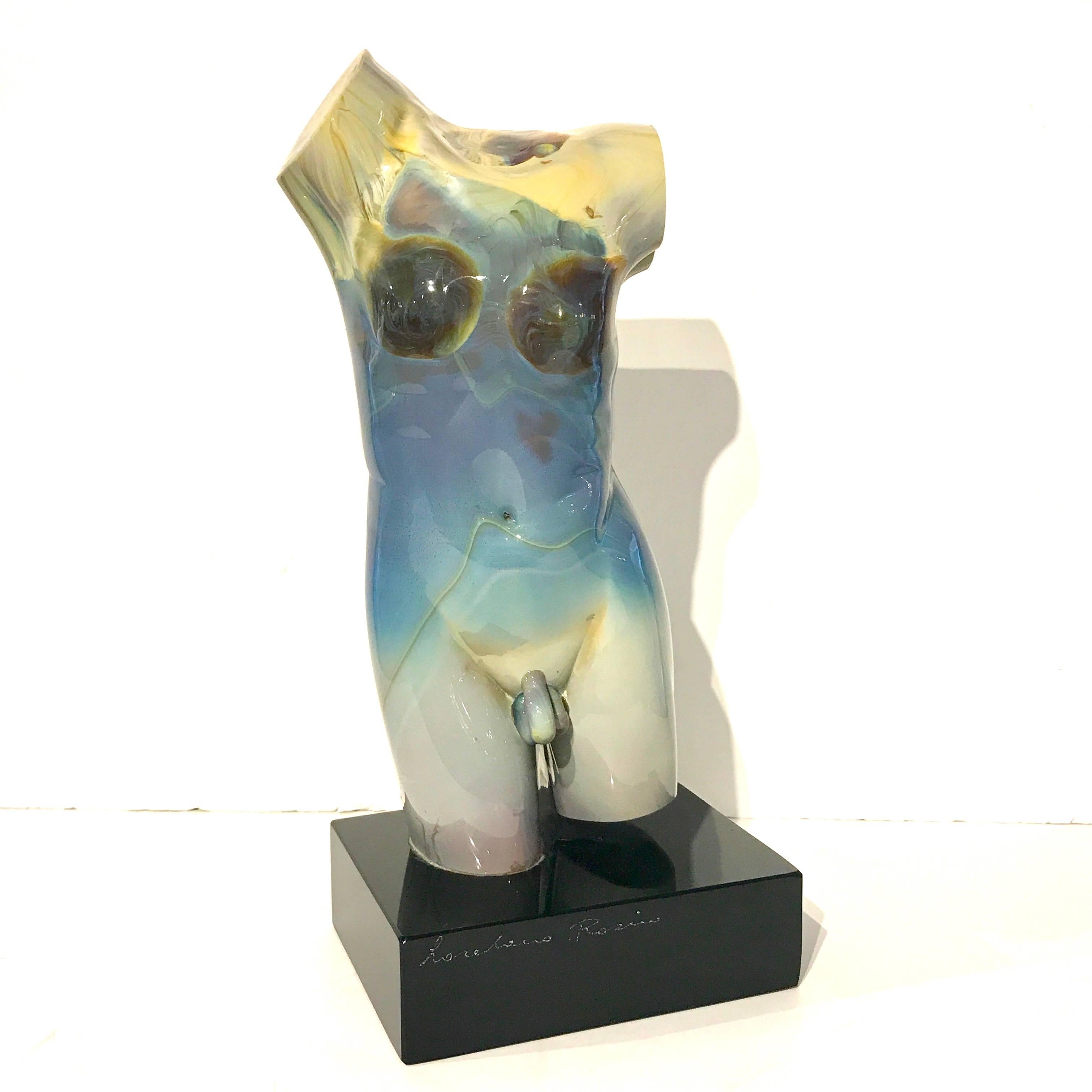 Male Torso Murano Calcedonia Glass Sculpture by Loredano Rosin 8