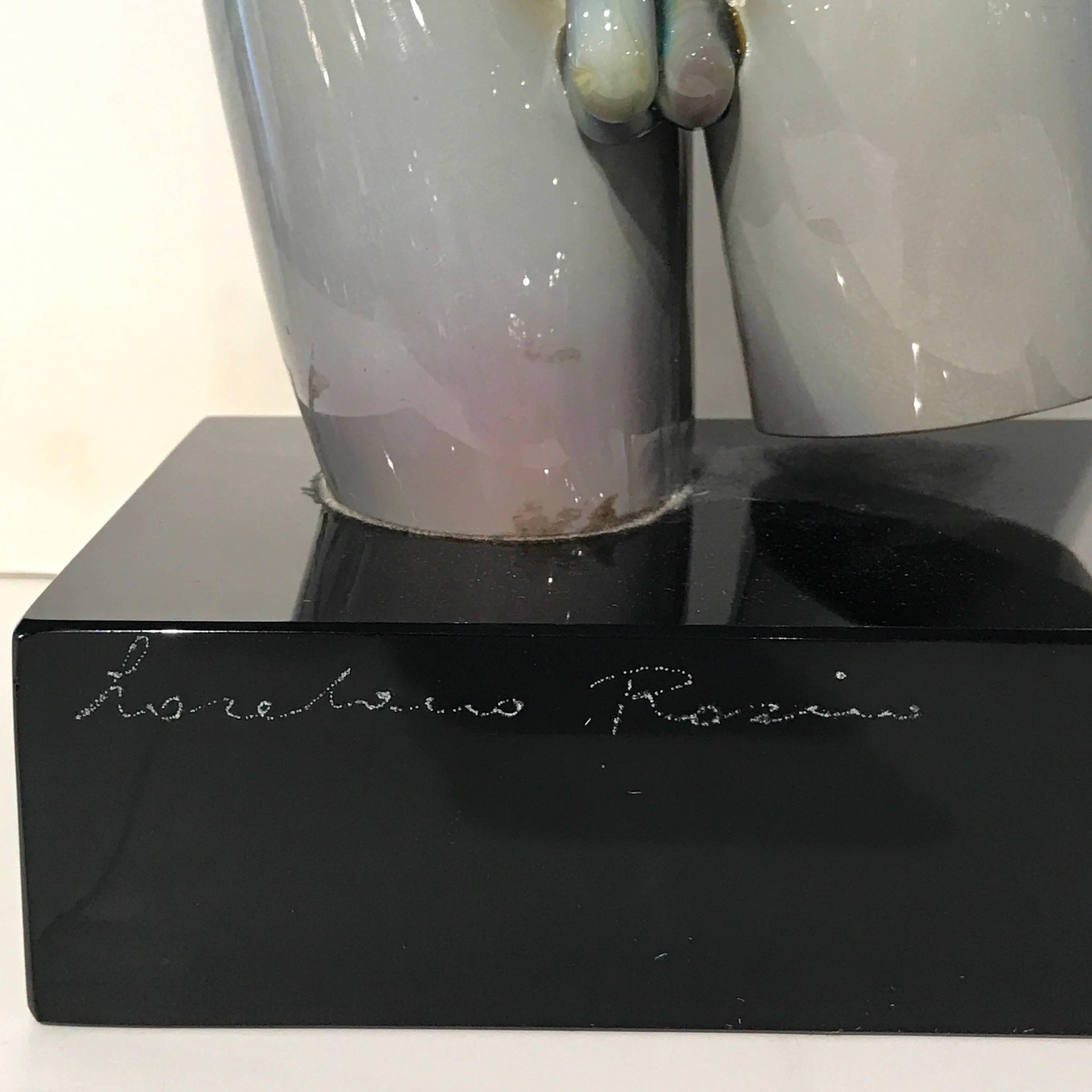 Male Torso Murano Calcedonia glass sculpture by Loredano Rosin.
 